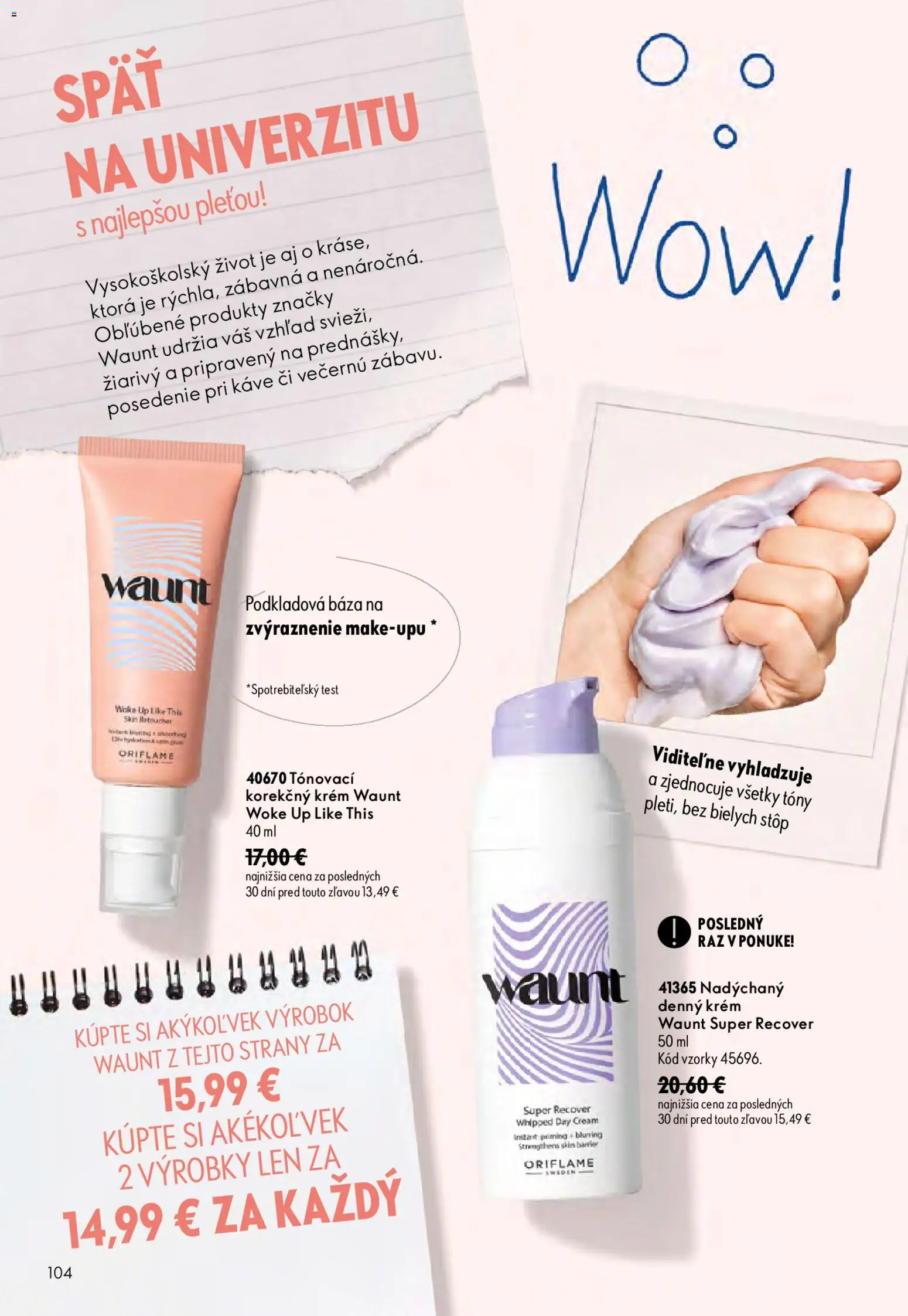 Nové Oriflame akcie – leták je platný od 19.08.2026 | Strana: 104 | Produkty: Krém