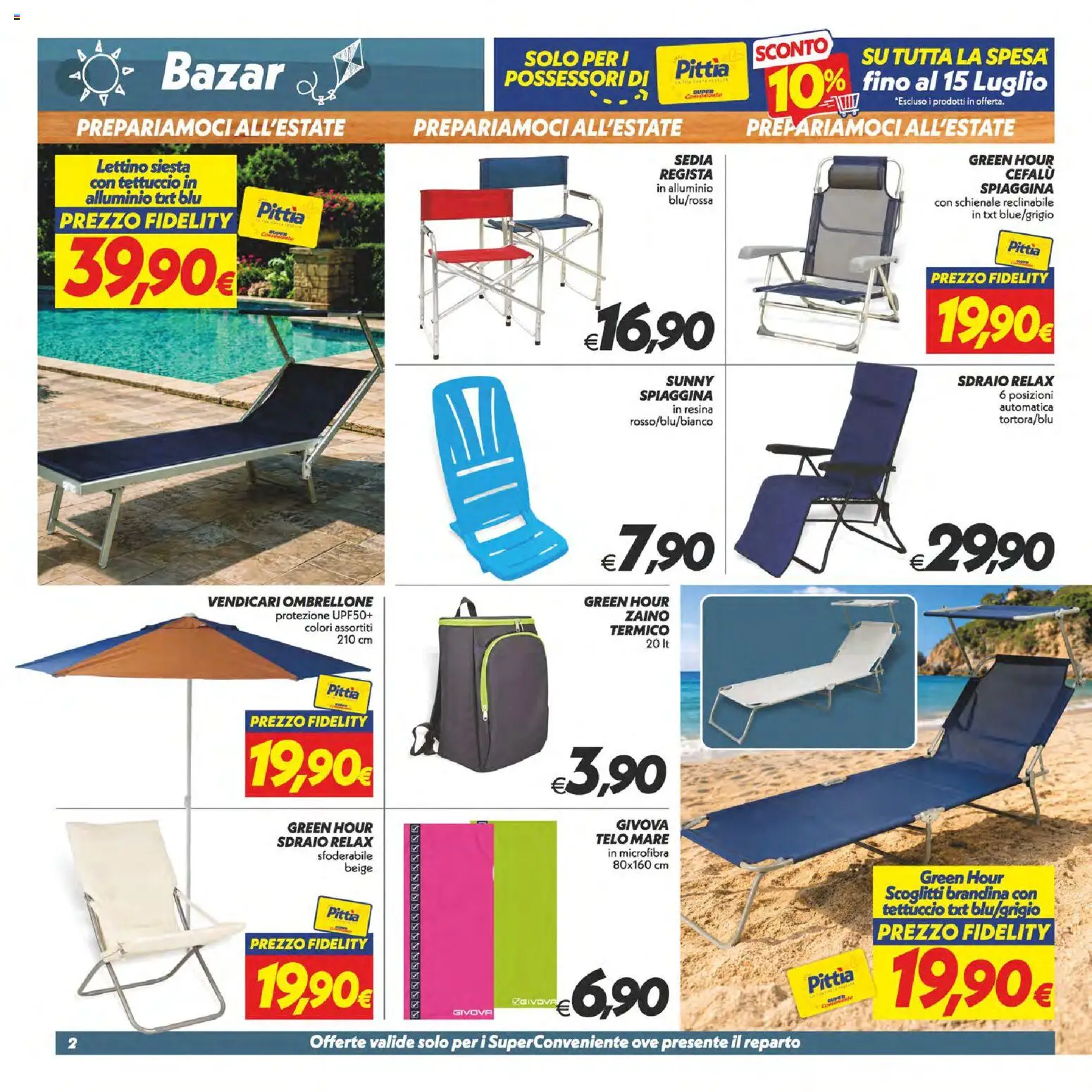 Volantino SuperConveniente del 02/07/2026 | Pagina: 43 | Prodotti: Sdraio, Ombrellone, Zaino, Lettino