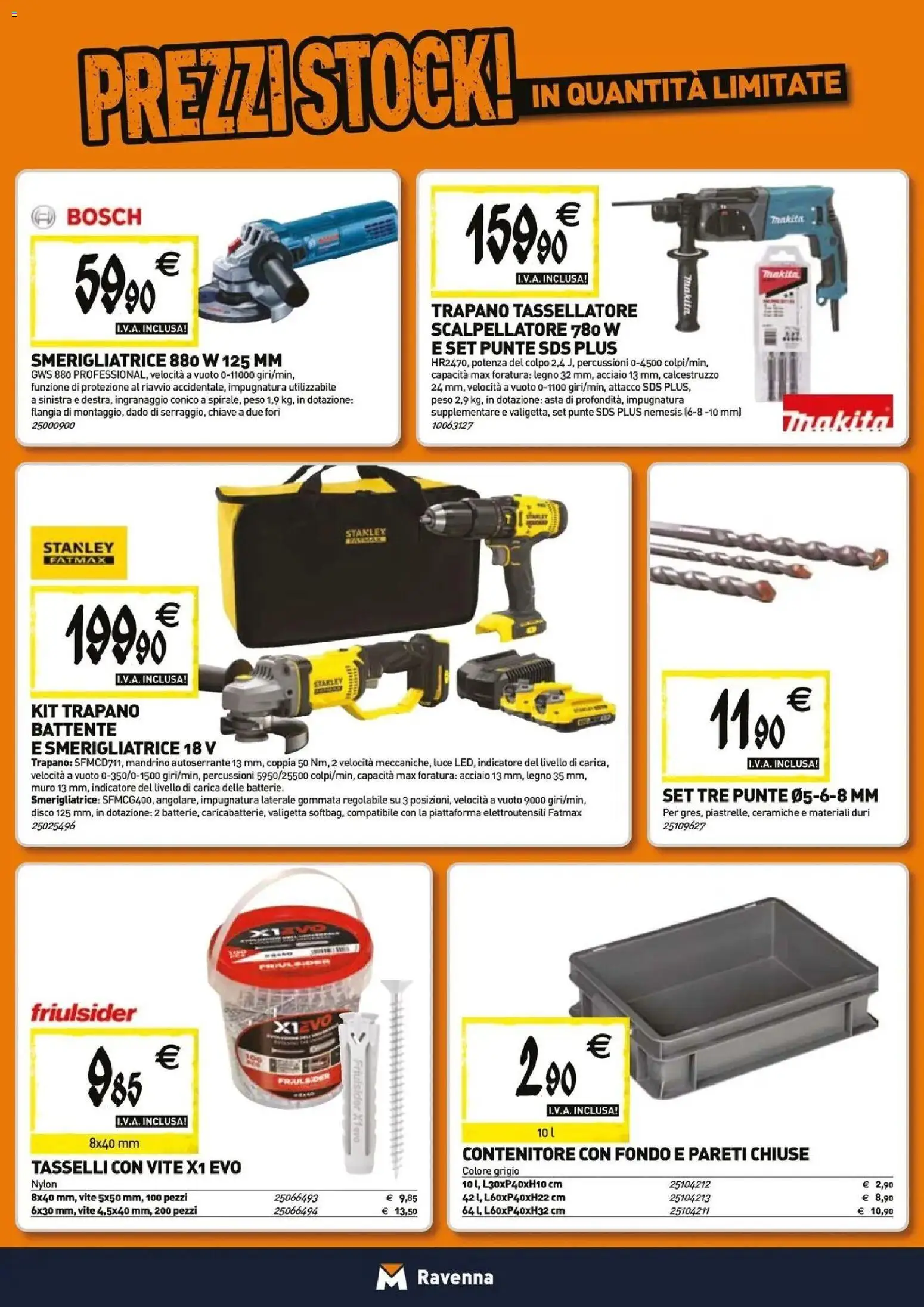 Volantino TECNOMAT del 26.03.2026 | Pagina: 21 | Prodotti: Trapano, Disco, Contenitore, Smerigliatrice