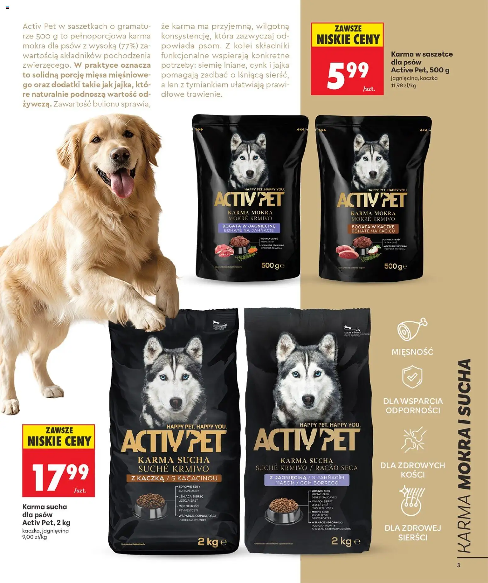 Biedronka gazetka - Blisko pupila od 21.05.2026 | Strona: 3 | Produkty: Kaczka, Jagnięcina, Jajka, Activ pet karma