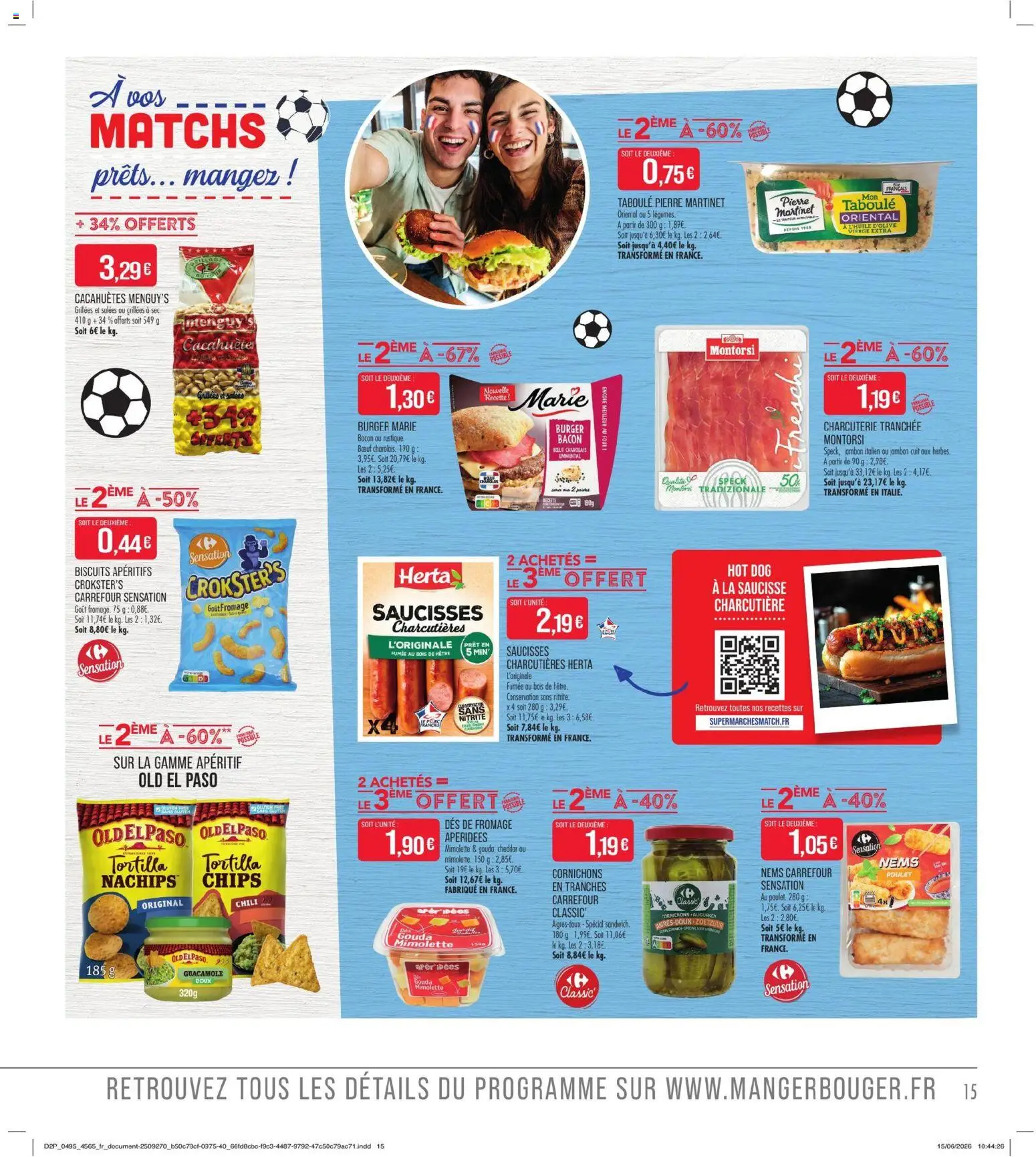 {H1} | Page: 15 | Produits: Four, Hot dog, Fromage, Cheddar