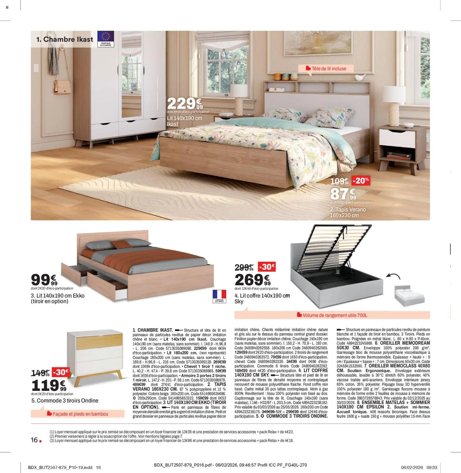 {H1} | Page: 16 | Produits: Flocons, Tête de lit, Enveloppe, Matelas
