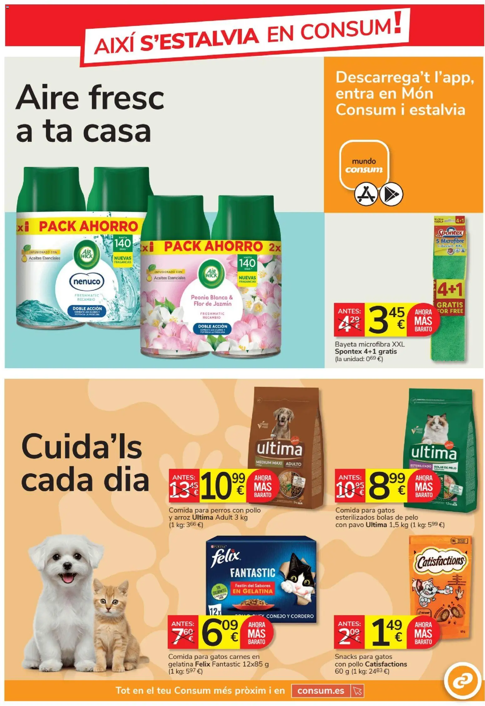 Consum folleto │ válido desde el 27/08/2026 | Página: 23 | Productos: Gelatina, Arroz, Comida para perros, Pollo