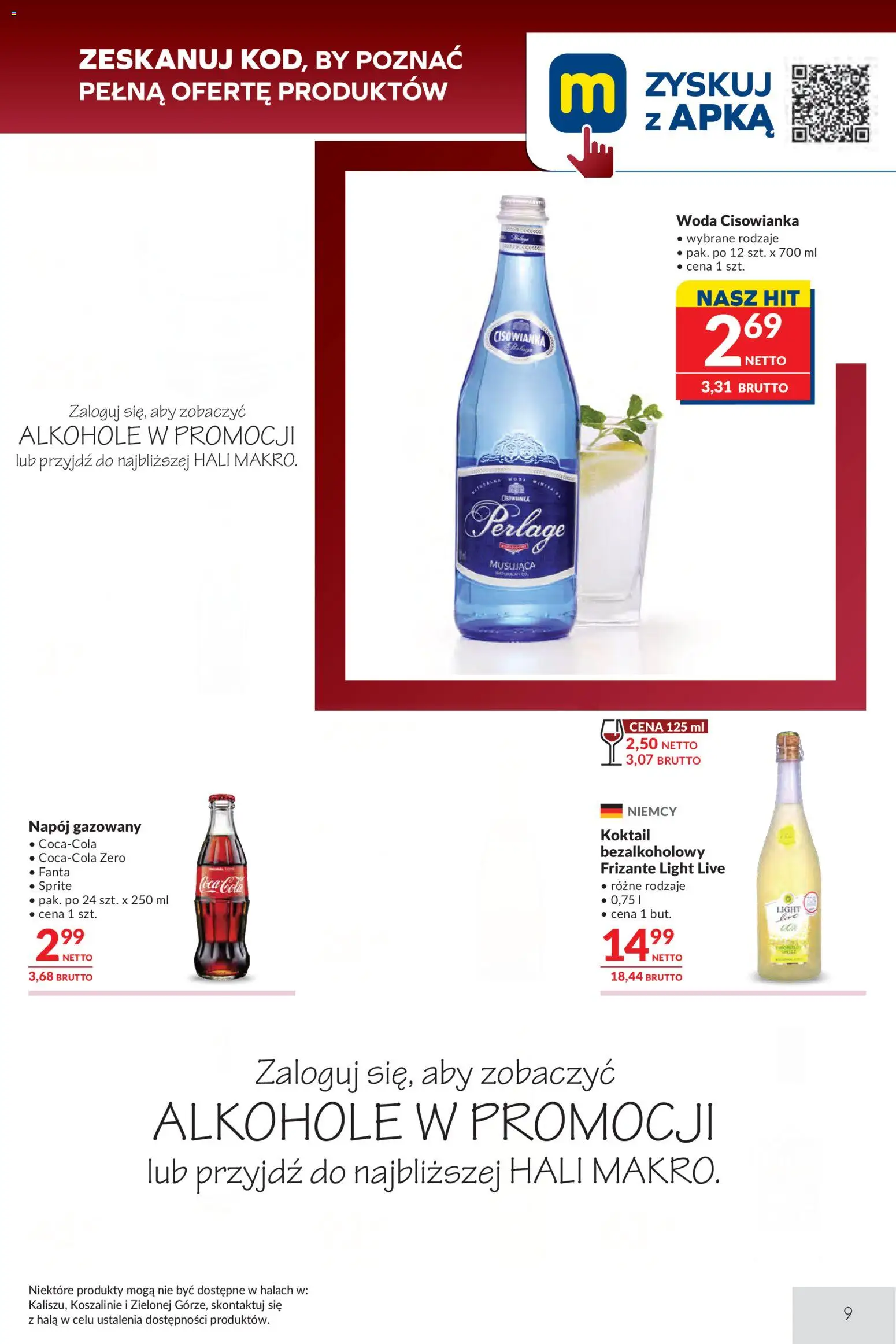 Makro gazetka - Oferta dla gastronomii od 12.05.2026 | Strona: 9 | Produkty: Sprite, Coca cola, Woda