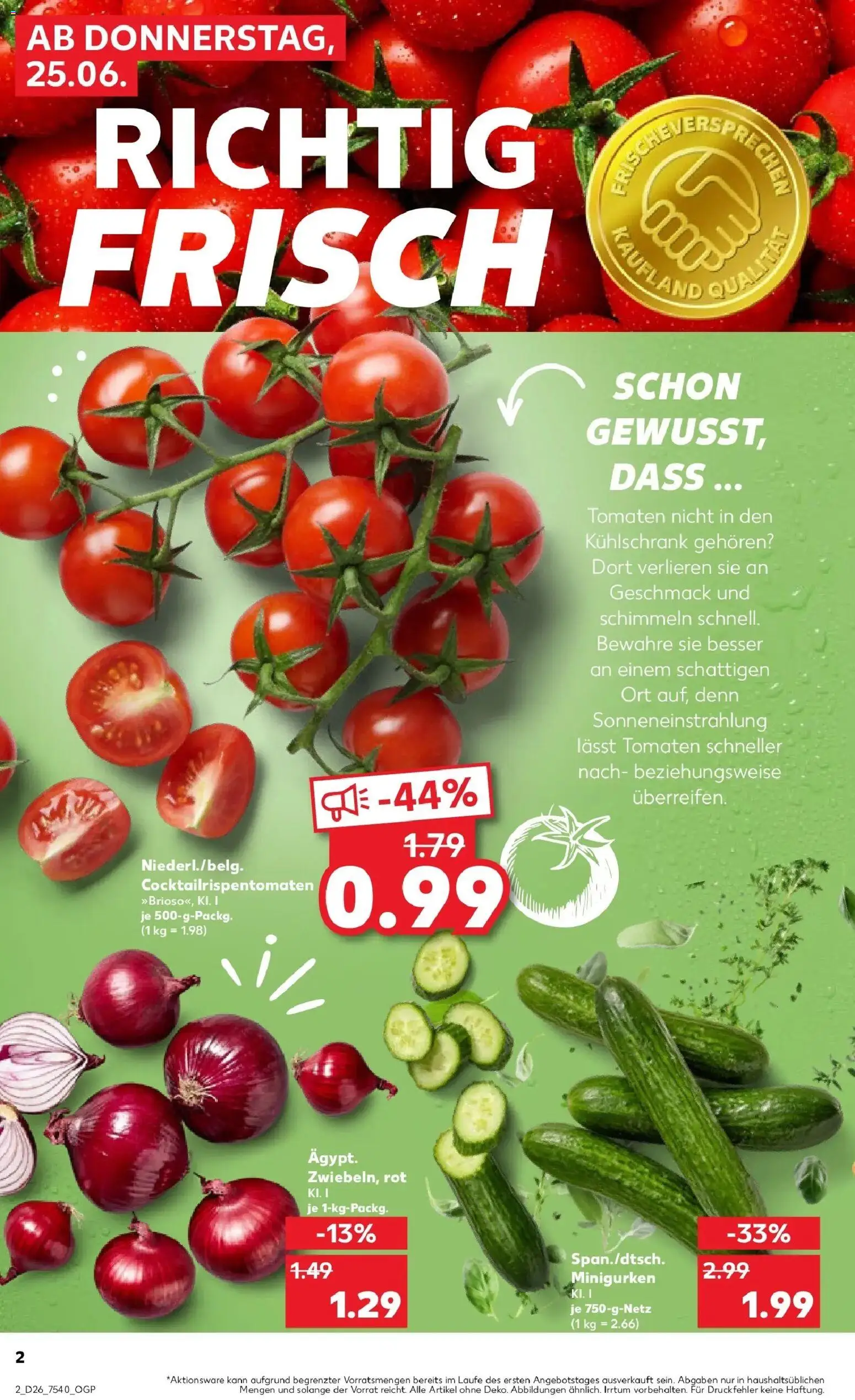 Kaufland Prospekt Sonneberg – gültig ab 22.06.2026 | Seite: 11 | Produkte: Kühlschrank, Tomaten