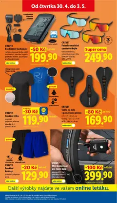Náhled letáku CRIVIT Sedlo na kolo s paměťovou pěnou, city - 25 x 21 x 7 cm treking - 27 x 17 x 7 cm MTB - 28 x 14 x 6 cm od 30.04.2026 | Strana: 29 | Produkty: Kraťasy, Kompresor, Funkční triko, Kola