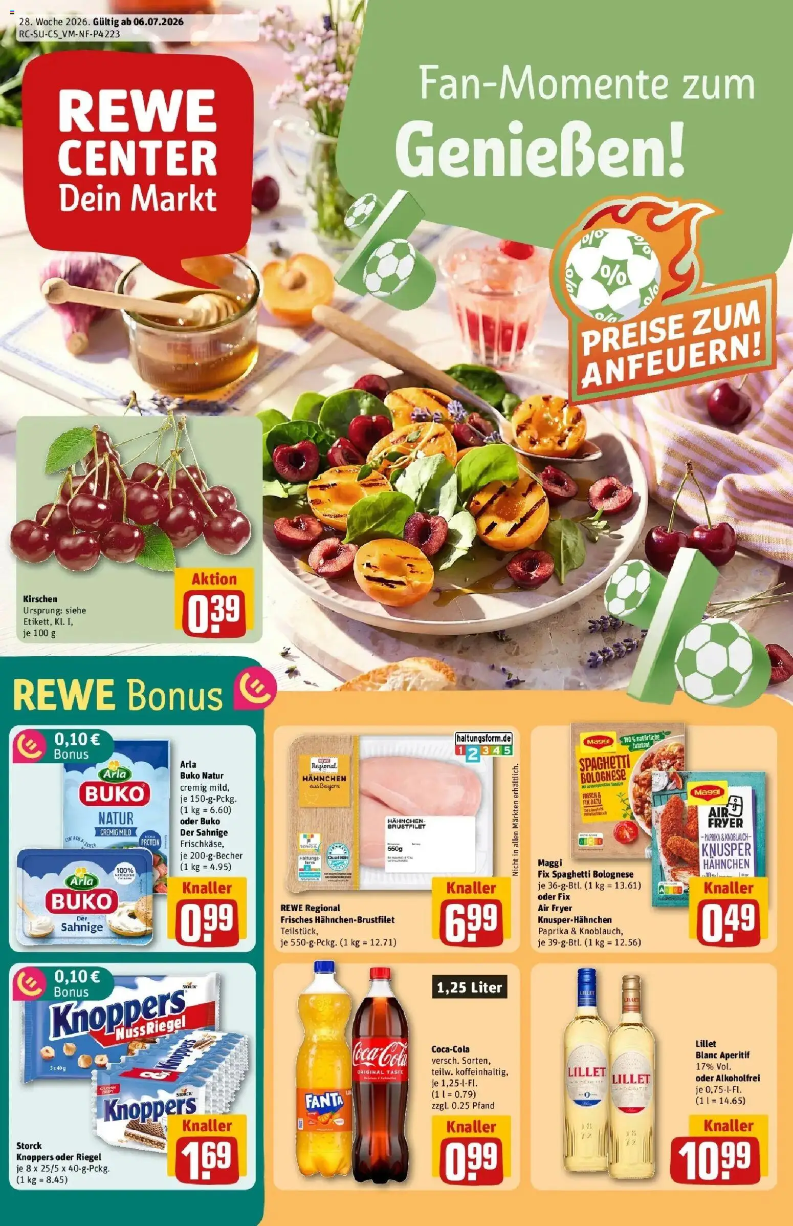 Rewe Prospekt München – gültig ab 06.07.2026 | Seite: 1 | Produkte: Coca cola, Lillet, Maggi fix, Knoppers