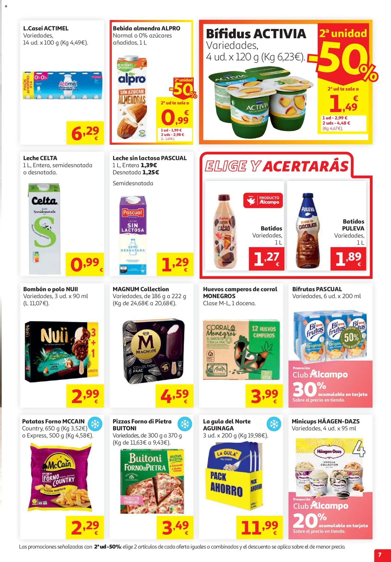 Alcampo  HP Nacional Cat Litoral │ válido desde el 29/07/2026 | Página: 7 | Productos: Leche sin lactosa, Huevos, Té, Φρυγανιές σικάλεως
