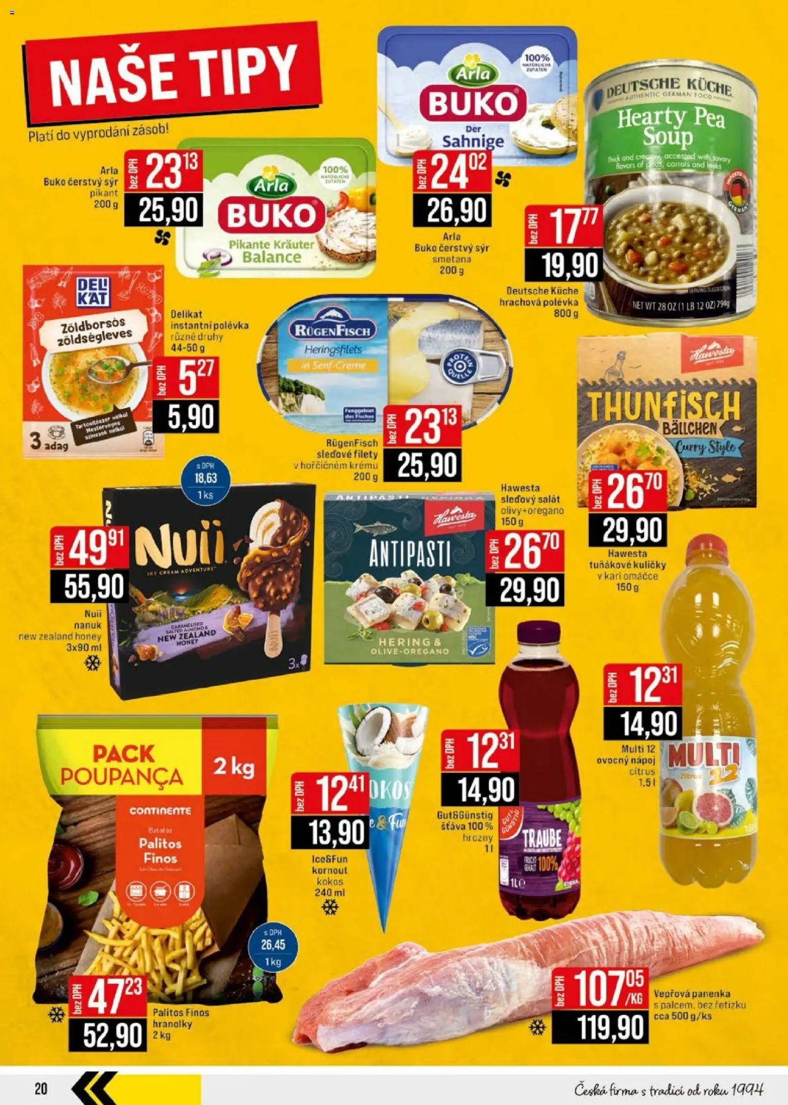Jip leták - Cash & Carry od 22.07.2026 | Strana: 20 | Produkty: Hranolky, Kokos, Kuličky, Čerstvý sýr
