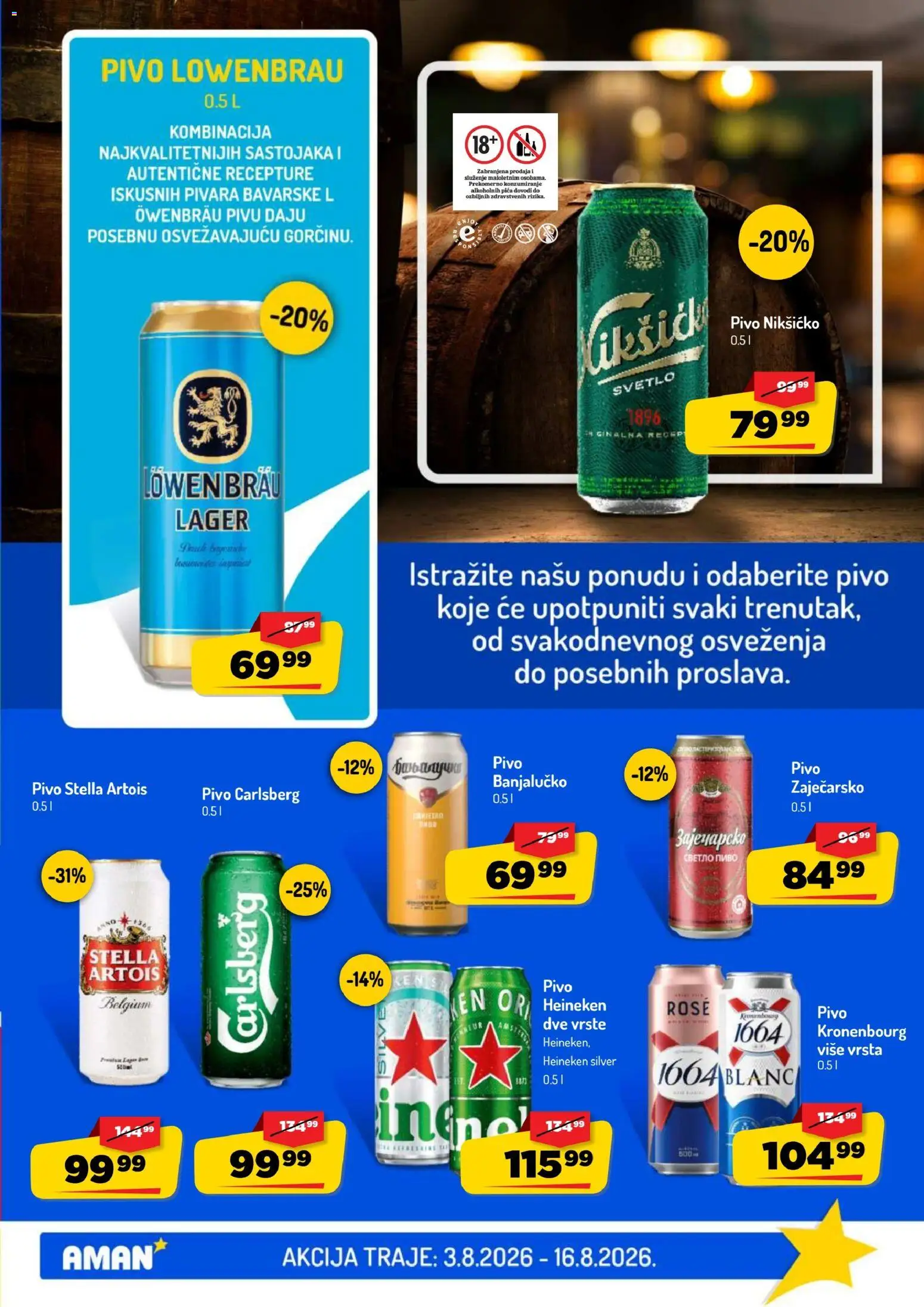 Aman katalog - važi od 03.08.2026 | Strana: 29 | Proizvode: Stella Artois, Pica, Pivo, Carlsberg