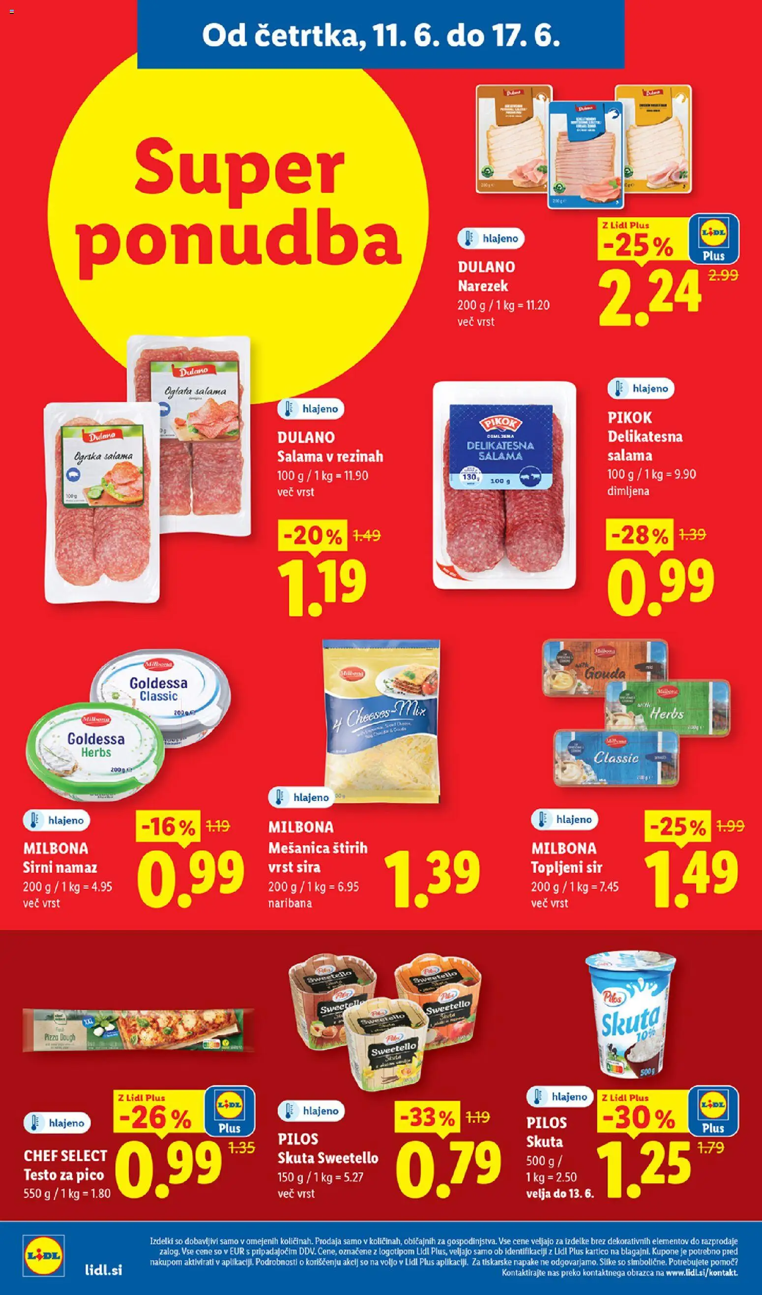 Novi Lidl katalog ponudbe – veljaven od 11.06.2026 | Stran: 6 | Izdelki: Sirni namaz, Narezek, Salama, Skuta