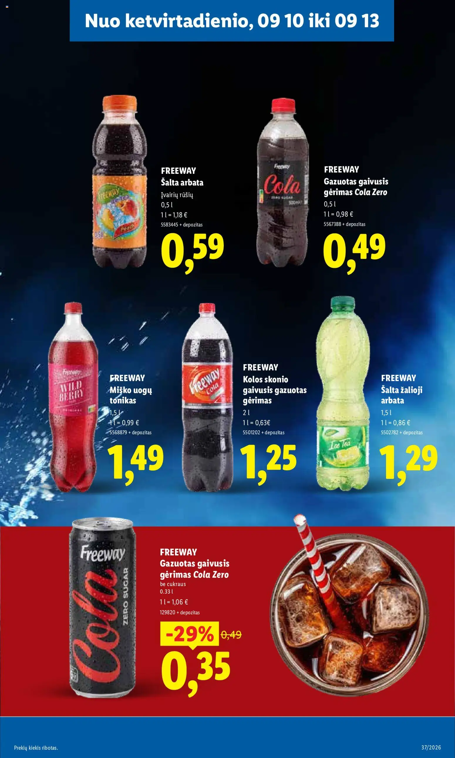 LIDL akcijos nuo 2026.09.07 | Puslapis: 37 | Prekių: Gaivusis gėrimas, Tonikas, Arbata