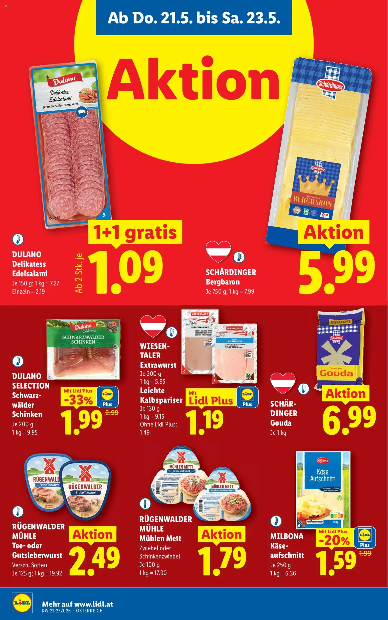 Lidl Flugblatt - Altenmarkt im Pongau, St. Johann im Pongau, Zell am See gültig ab 21.05.2026 | Seite: 10 | Produkte: Wurst, Mühle, Käse, Tee