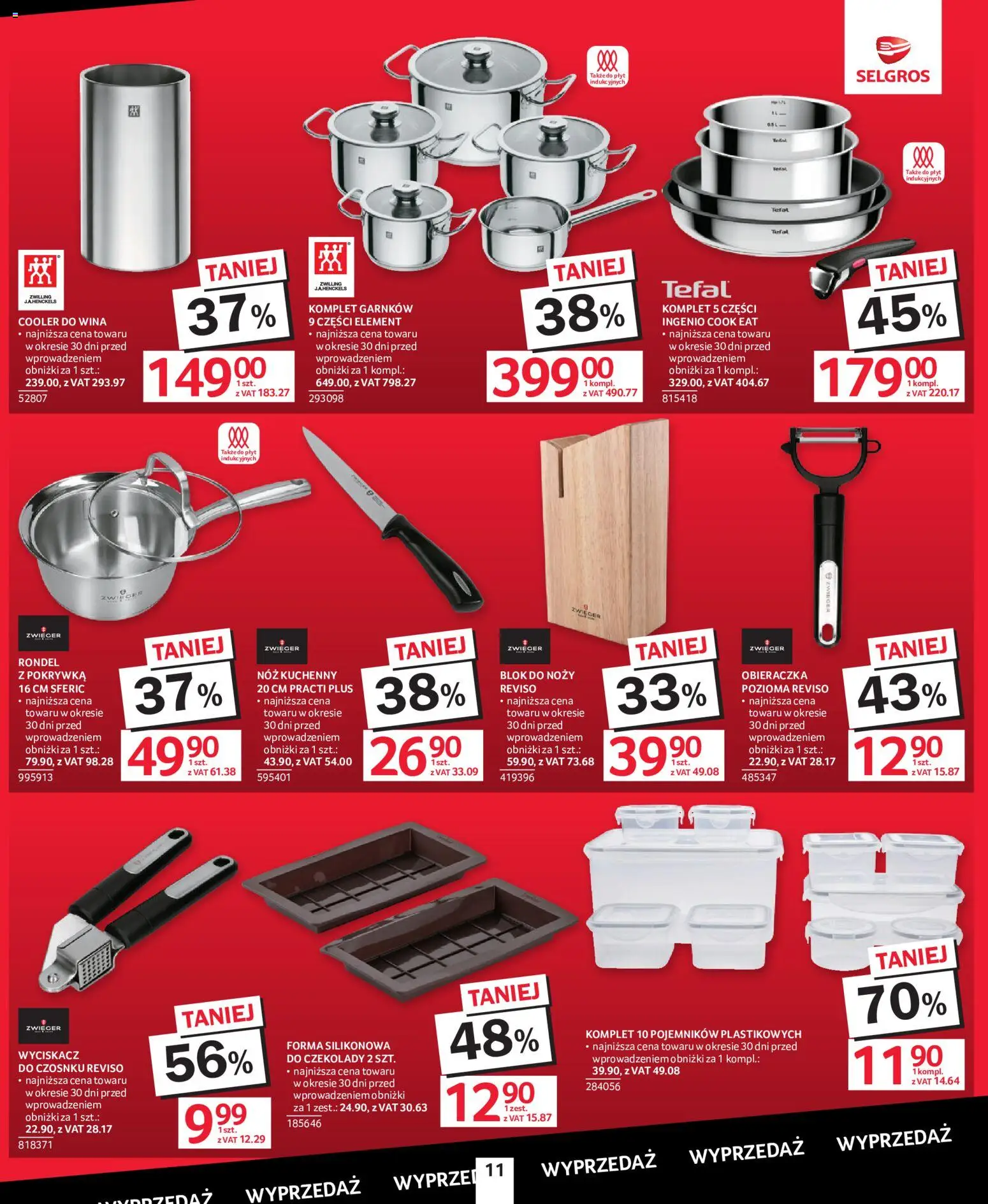 Selgros cash&carry gazetka - Totalna Wyprzedaż od 27.08.2026 | Strona: 11 | Produkty: Czekolady, Komplet garnków, Obieraczka, Tefal