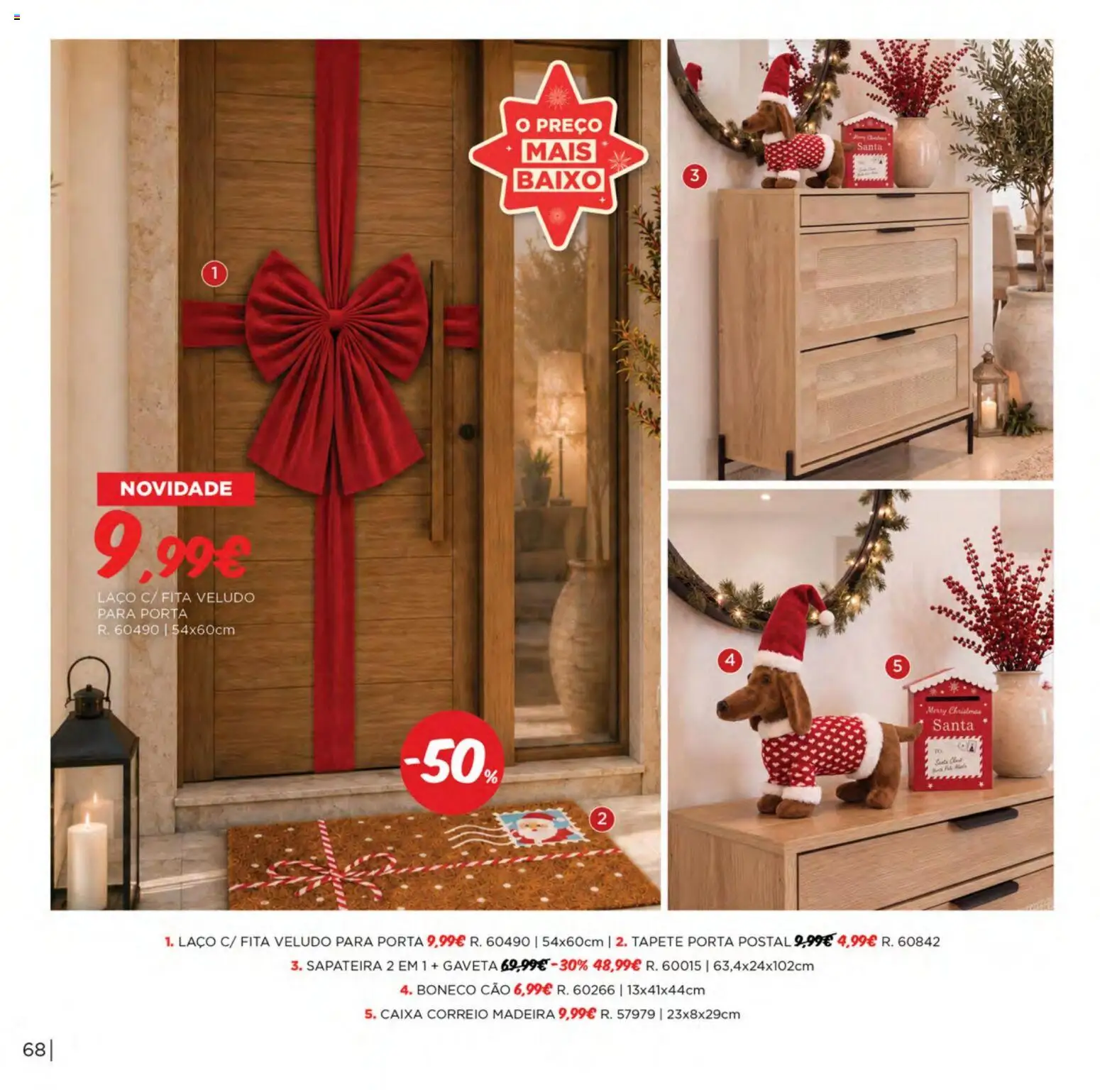 Espaço Casa Catálogo de Natal 2026 │ válido de 06/10/2026 | Página: 68 | Produtos: Porta, Caixa, Tapete, Sapateira