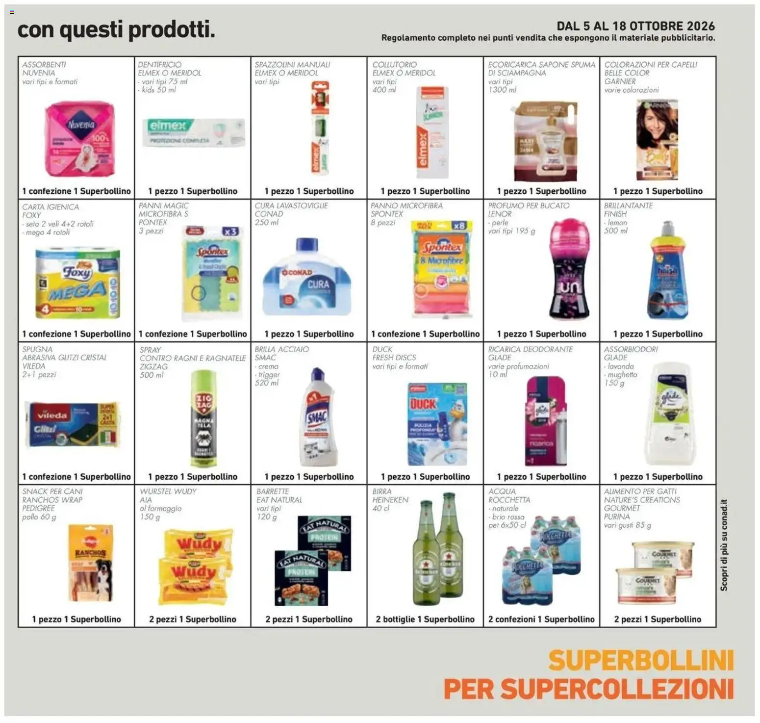 Volantino Conad del 07/10/2026 | Pagina: 53 | Prodotti: Carta igienica, Dentifricio, Collutorio, Acqua