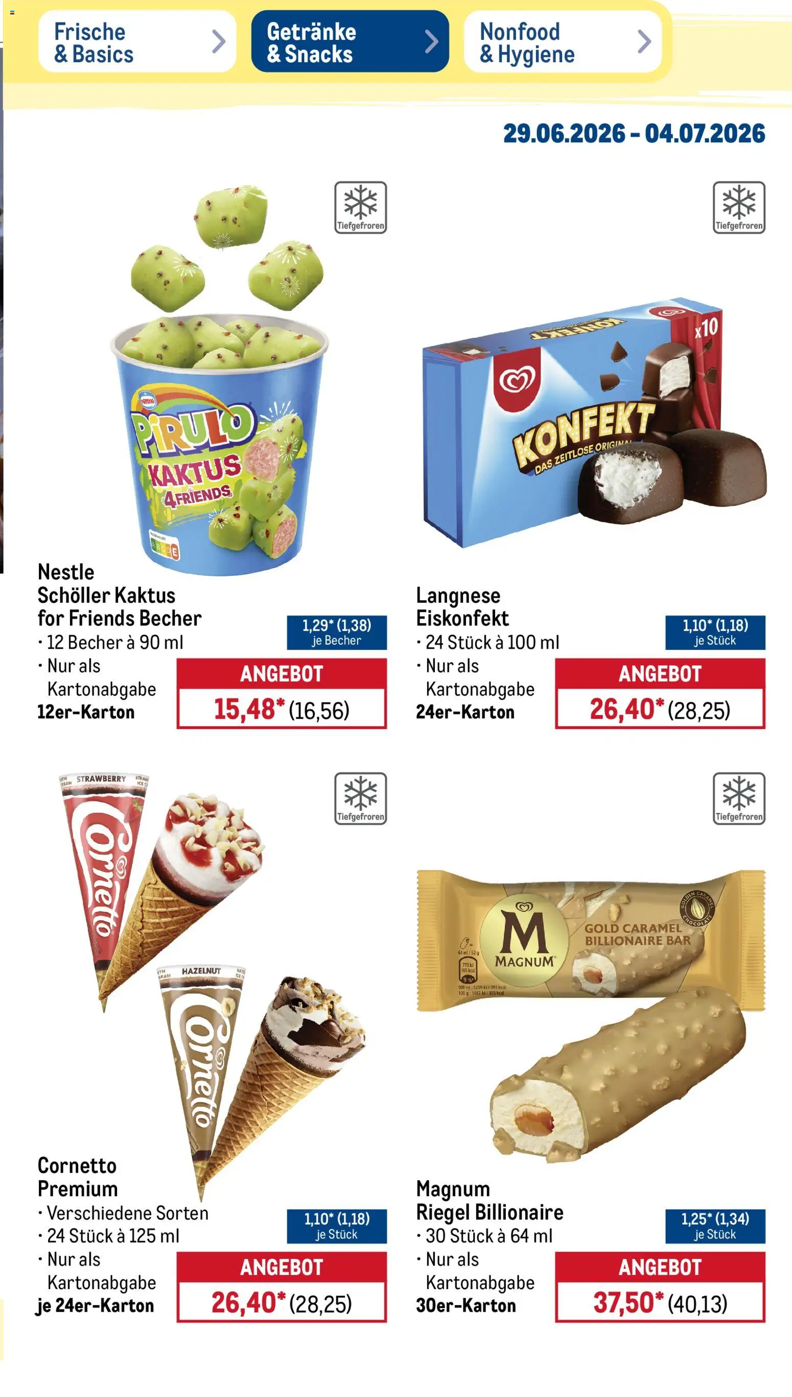 Metro Non Food & Hygiene – gültig ab 29.06.2026 | Seite: 16 | Produkte: Langnese