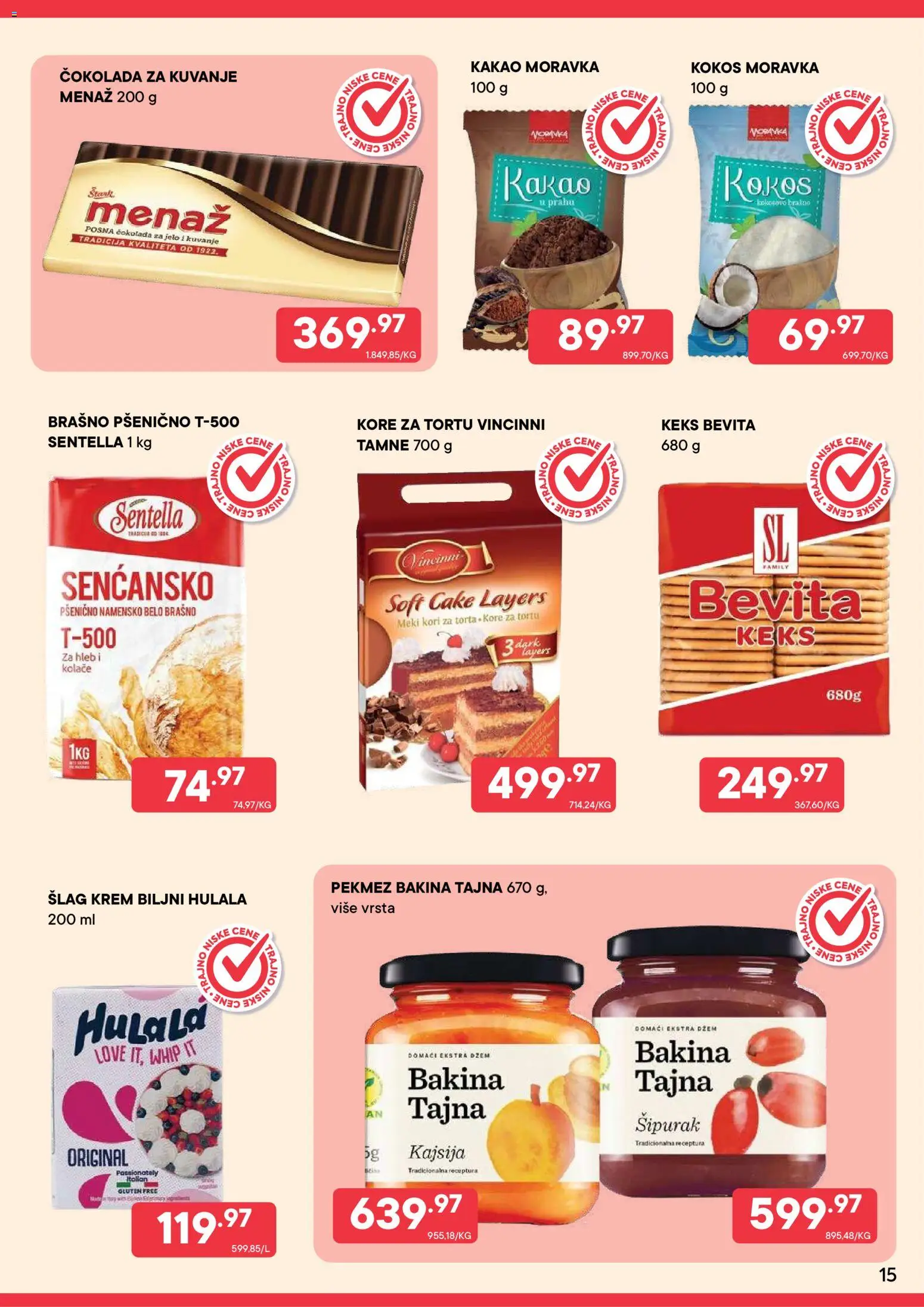PerSu katalog - važi od 01.08.2026 | Strana: 15 | Proizvode: Keks, Kokos, Brašno, Hleb