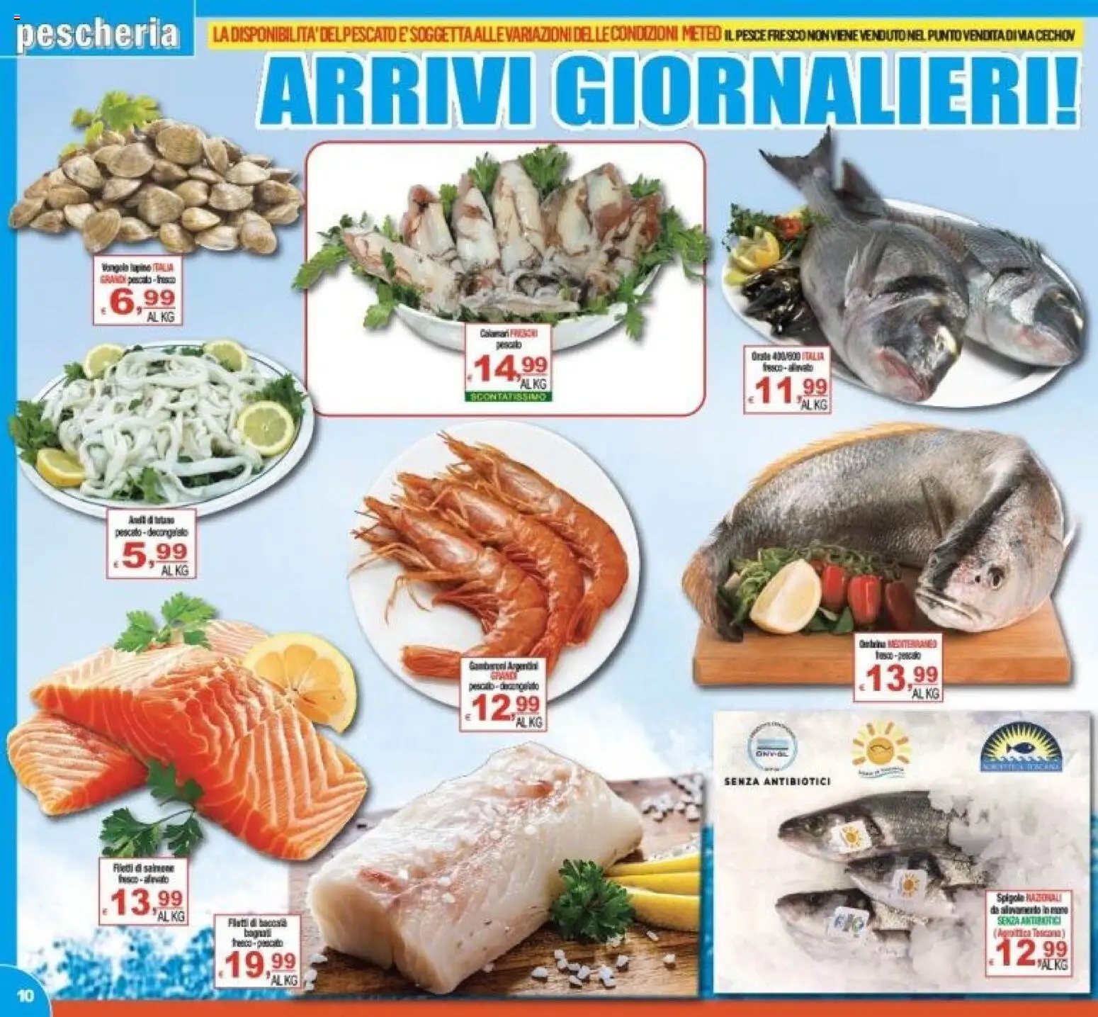 Volantino CTS del 23/09/2026 | Pagina: 10 | Prodotti: Pesce, Il pesce, Gamberoni, Spigola