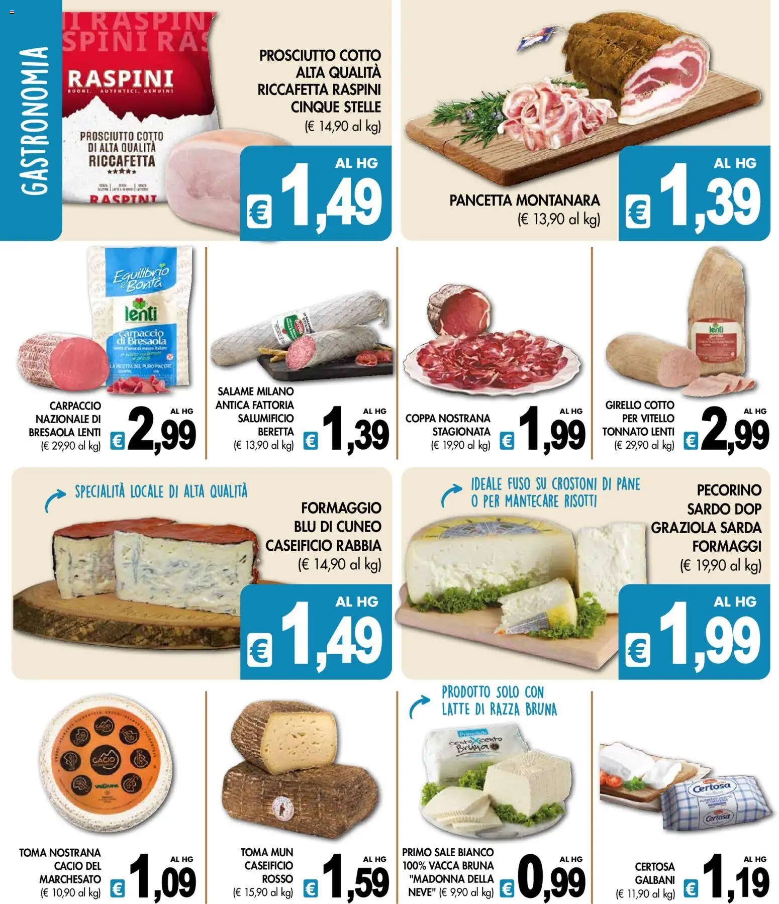 Volantino Presto Fresco del 08.06.2026 | Pagina: 2 | Prodotti: Pane, Bresaola, Pancetta, Sale