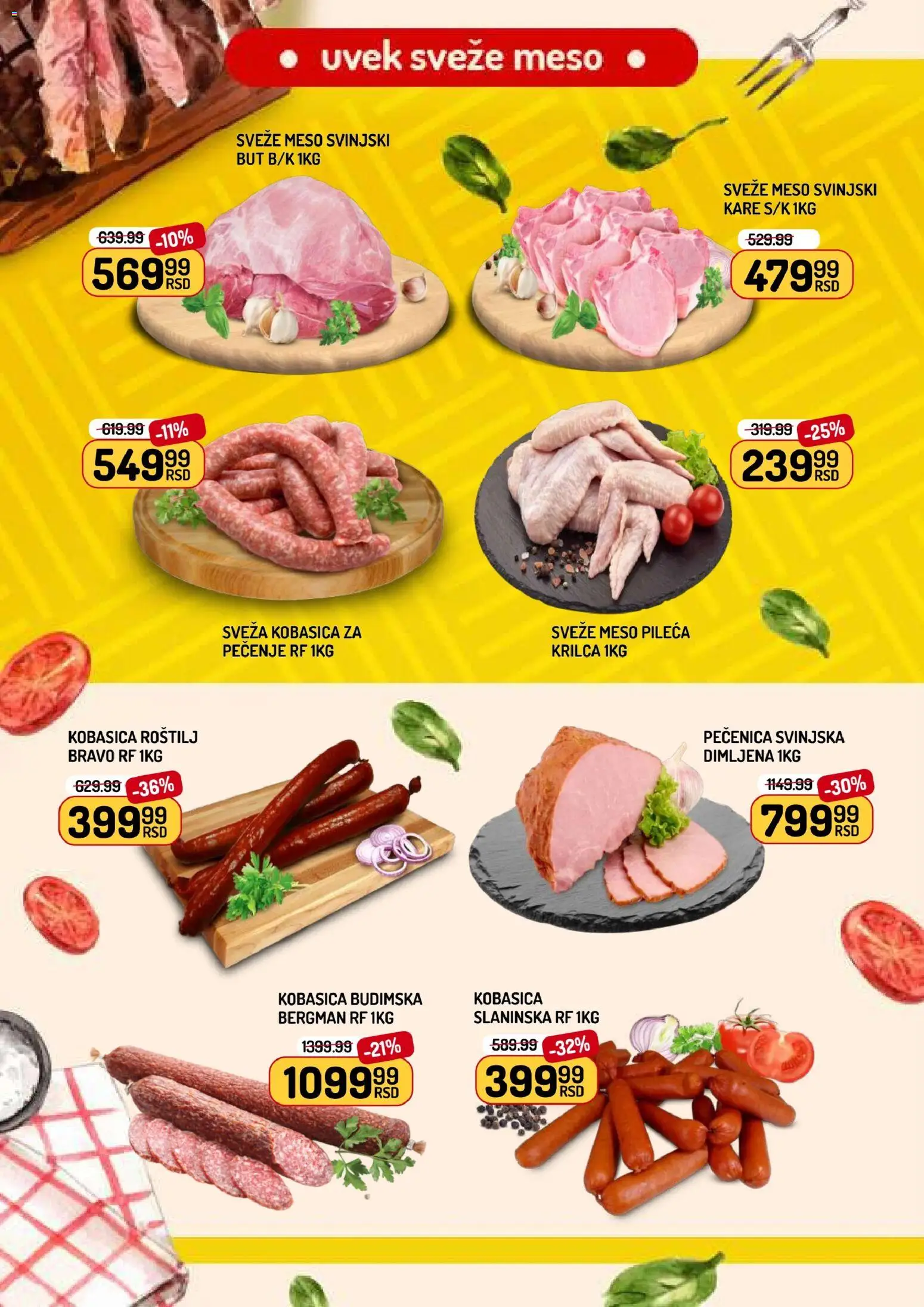 Aman katalog - važi od 06.03.2026 | Strana: 2 | Proizvode: Budimska kobasica, Svinjski but, Pečenica, Roštilj