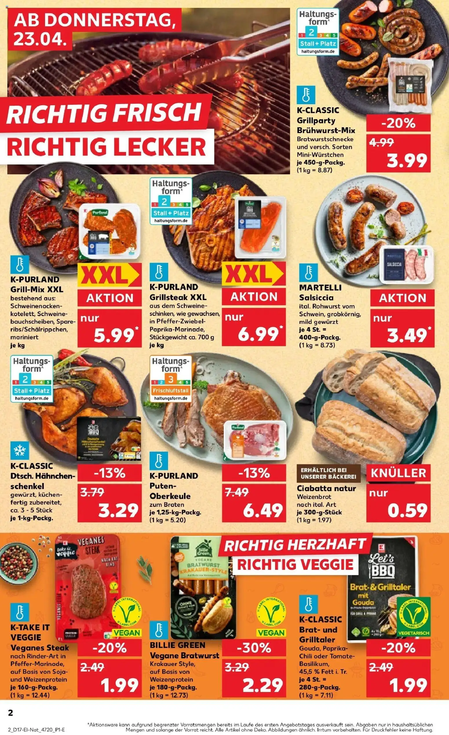 Kaufland Prospekt Limburg An Der Lahn	 – gültig ab 23.04.2026 | Seite: 2 | Produkte: Gouda, Bratwurst, Schweinenacken, Chili