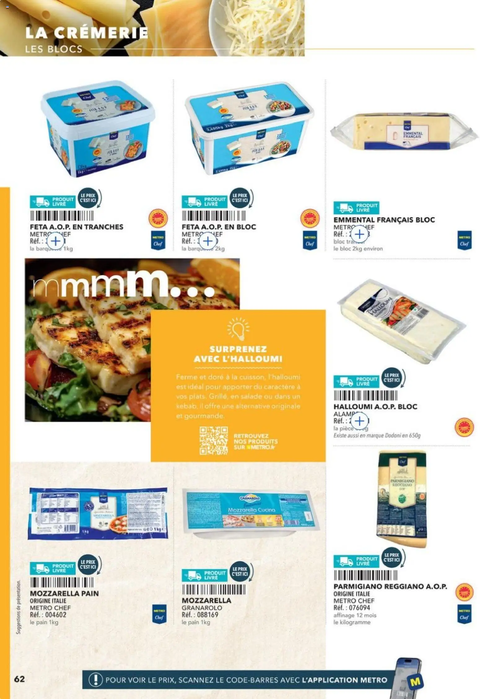 {H1} | Page: 62 | Produits: Salade, Feta, Emmental, Pain