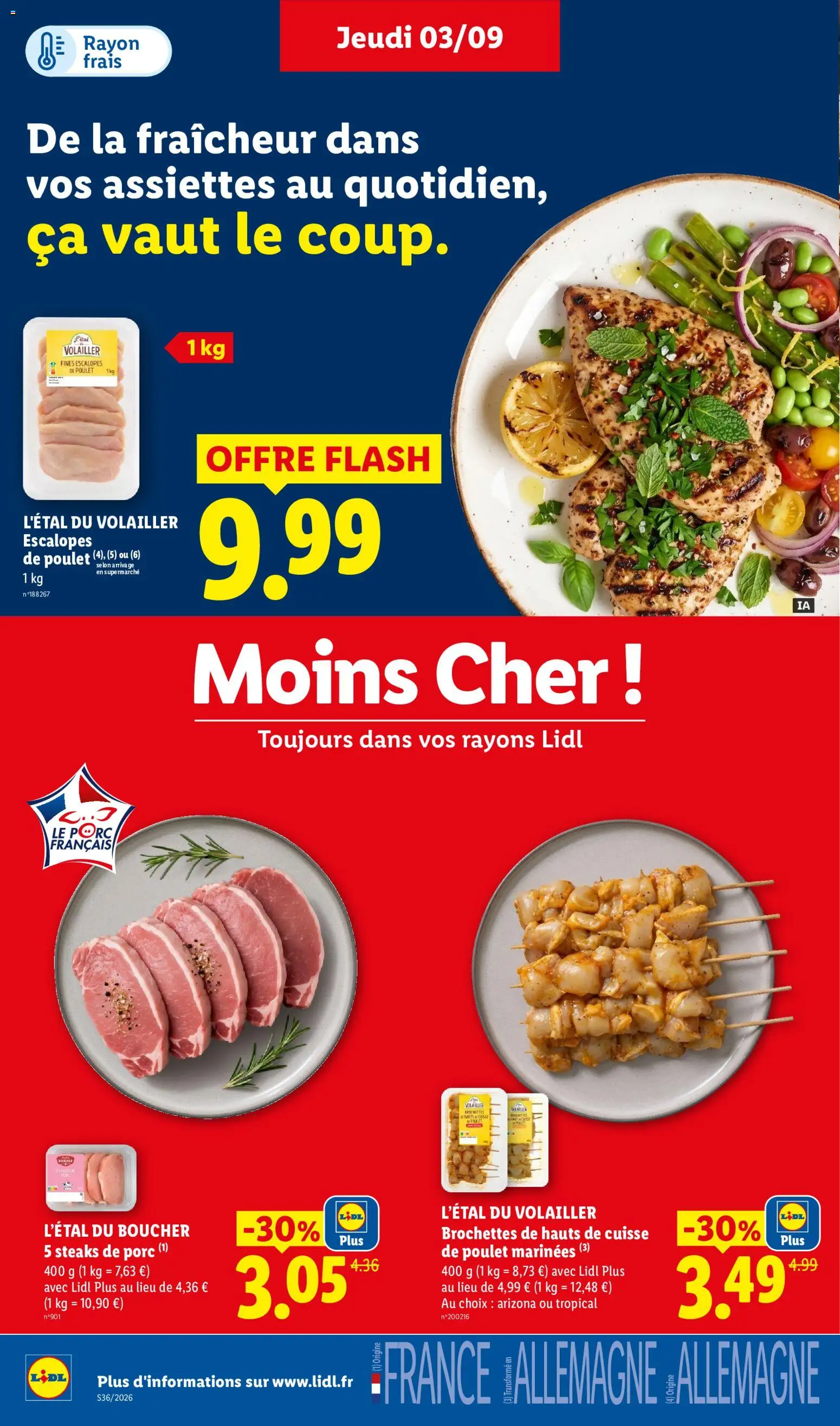 {H1} | Page: 14 | Produits: Cuisse, Hauts de cuisse de poulet, Poulet, Escalopes de poulet