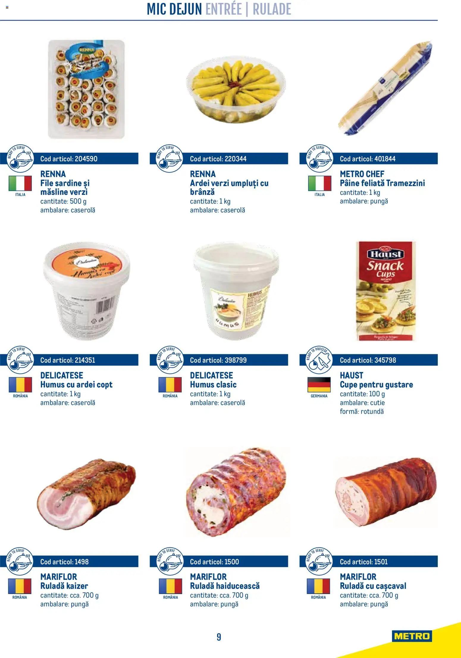 Noul catalog Metro – valabil de la 21.04.2026 | Pagină: 9 | Produse: Caserola, Cutie, Cașcaval, Măsline