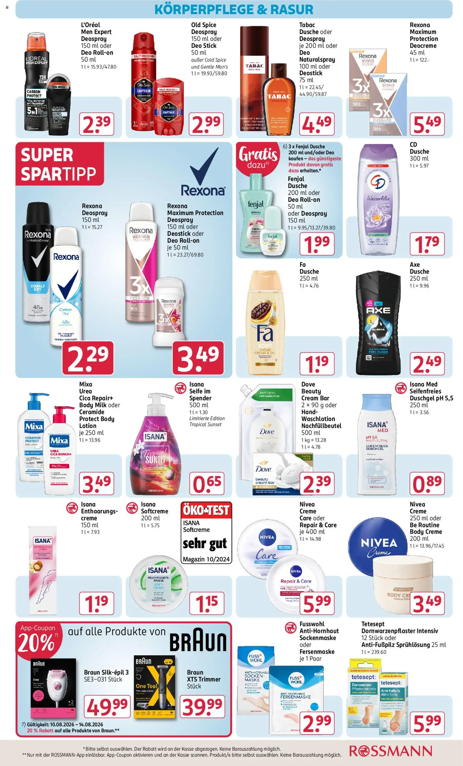 Rossmann Prospekt – gültig ab 10.08.2026 | Seite: 14 | Produkte: Creme, Duschgel, Deodorant, Antitranspirant