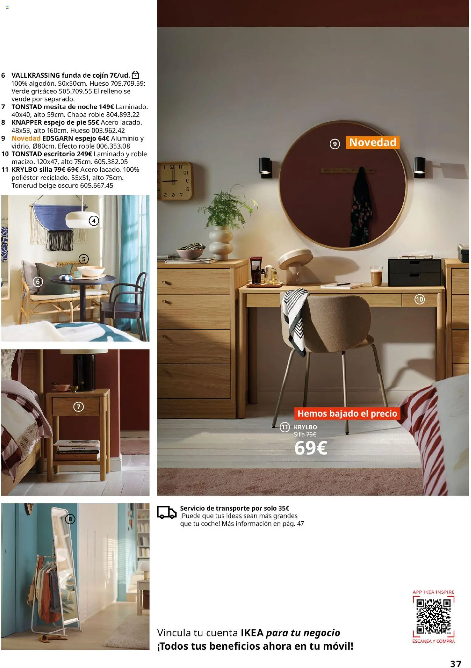 IKEA - IKEA para tu negocio │ válido desde el 01/09/2026 | Página: 37 | Productos: Funda, Funda de cojín, Cojín, Espejo