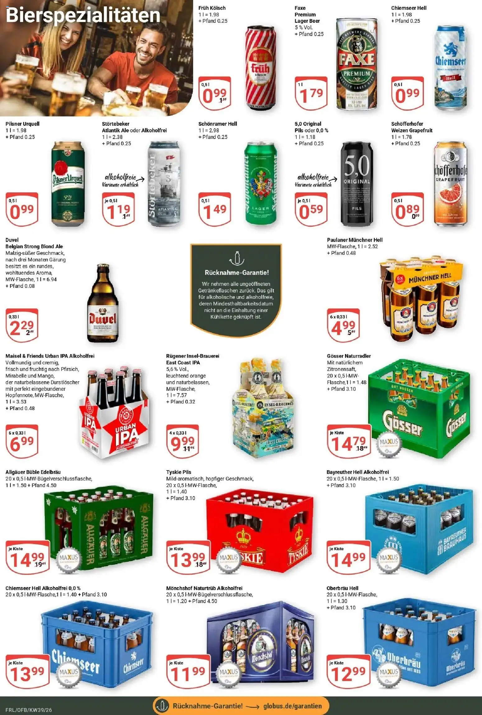 Globus Prospekt Freilassing (ab 21.09.2026) » Angebote online | Seite: 22 | Produkte: Monchshof, Tyskie, Pils, Paulaner