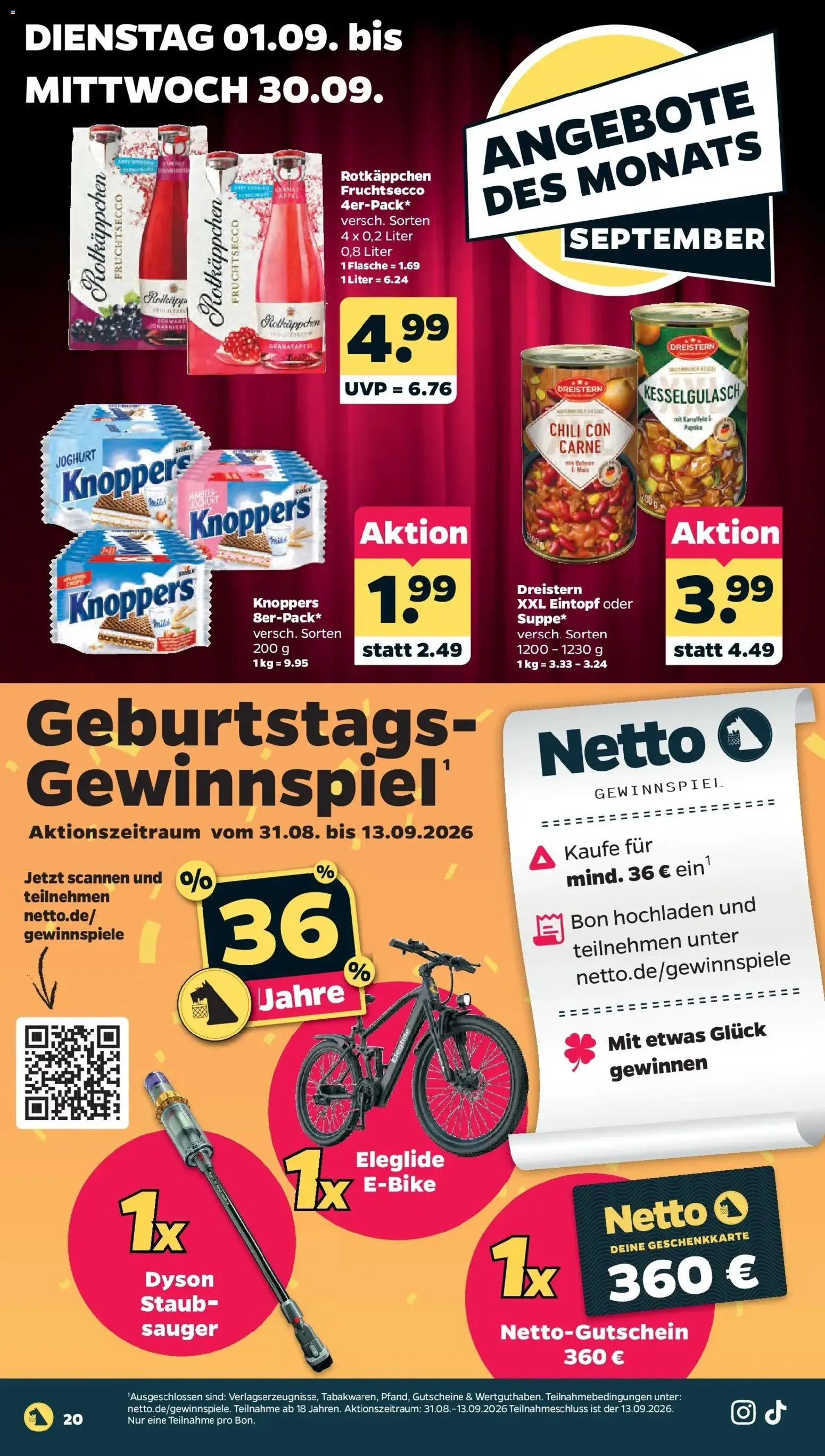 Netto Aktueller Prospekt – gültig ab 30.08.2026 | Seite: 22 | Produkte: Äpfel, Fruchtsecco, Paprika, Rotkäppchen
