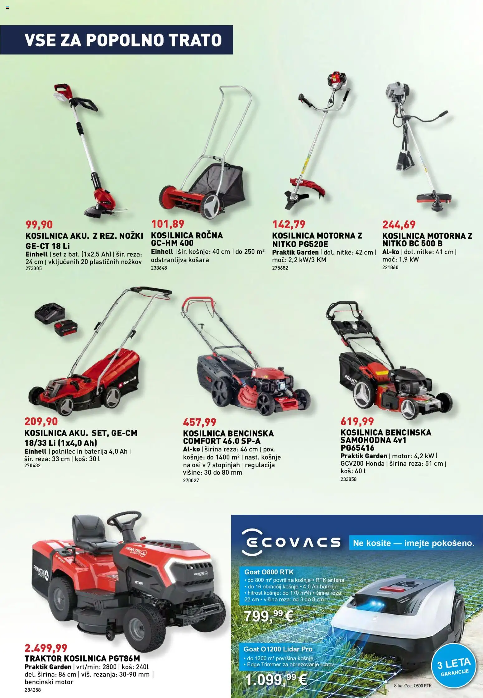 Novi Inpos katalog ponudbe – veljaven od 07.05.2026 | Stran: 2 | Izdelki: Baterija, Košara, Kosilnica, Kos