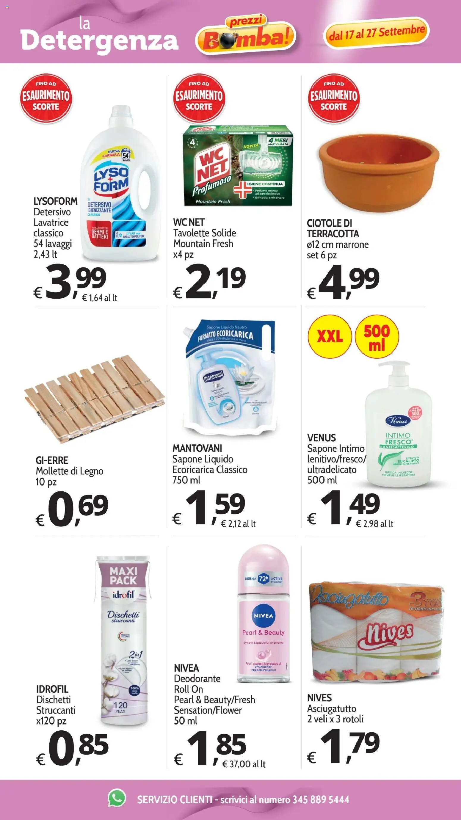 Volantino Primo Prezzo del 17/09/2026 | Pagina: 19 | Prodotti: Anticalcare, Intimo, Lavatrice, Profumo