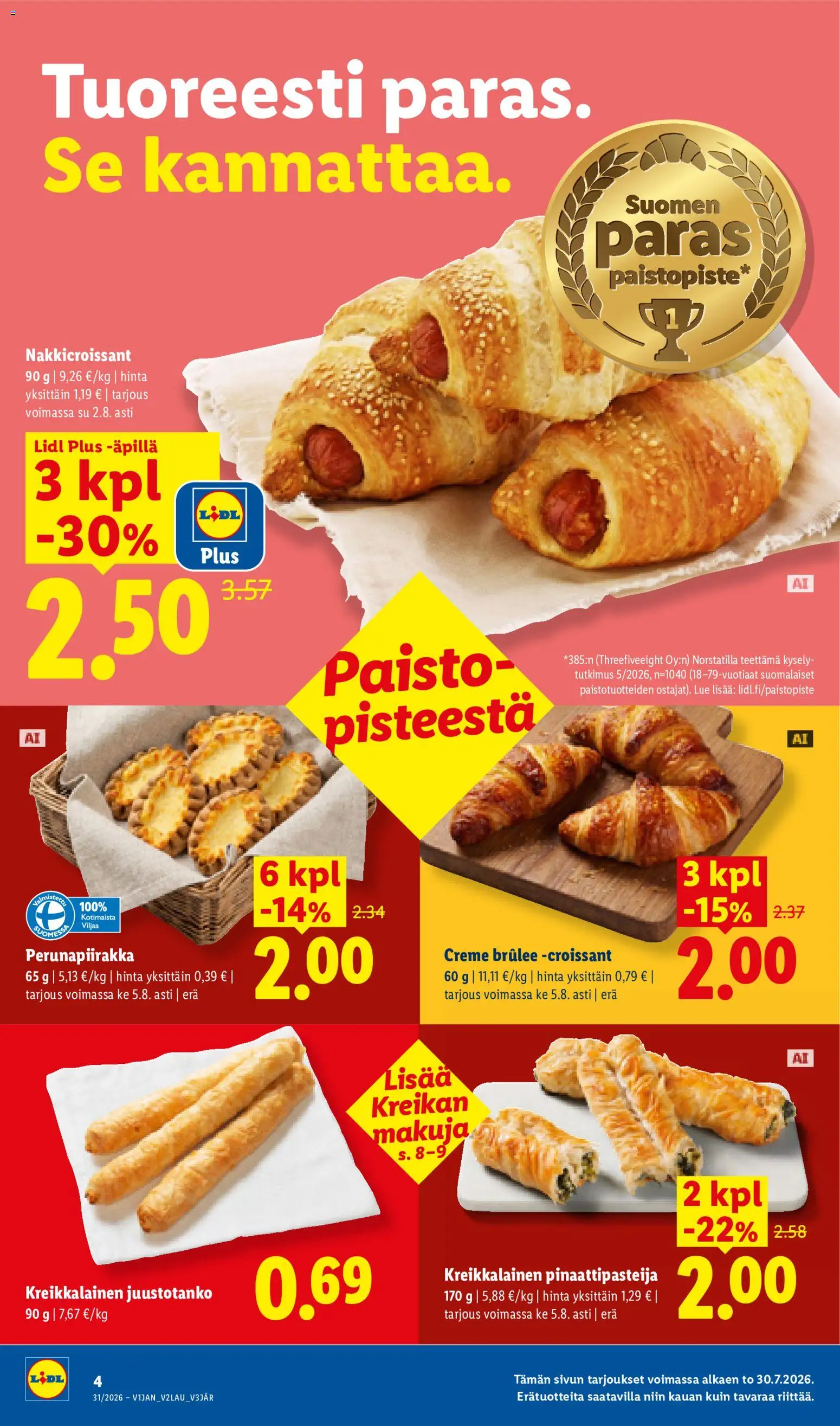 Lidl tarjoukset – voimassa 30/07/2026 alkaen | Sivu: 4 | Tuotteet: Croissant