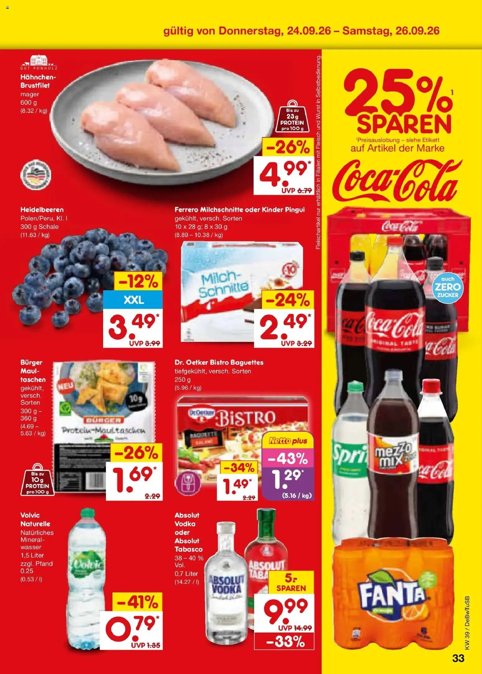 Netto Marken-Discount Prospekt Sindelfingen – gültig ab 21.09.2026 | Seite: 47 | Produkte: Hahnchen, Fanta, Zucker, Volvic
