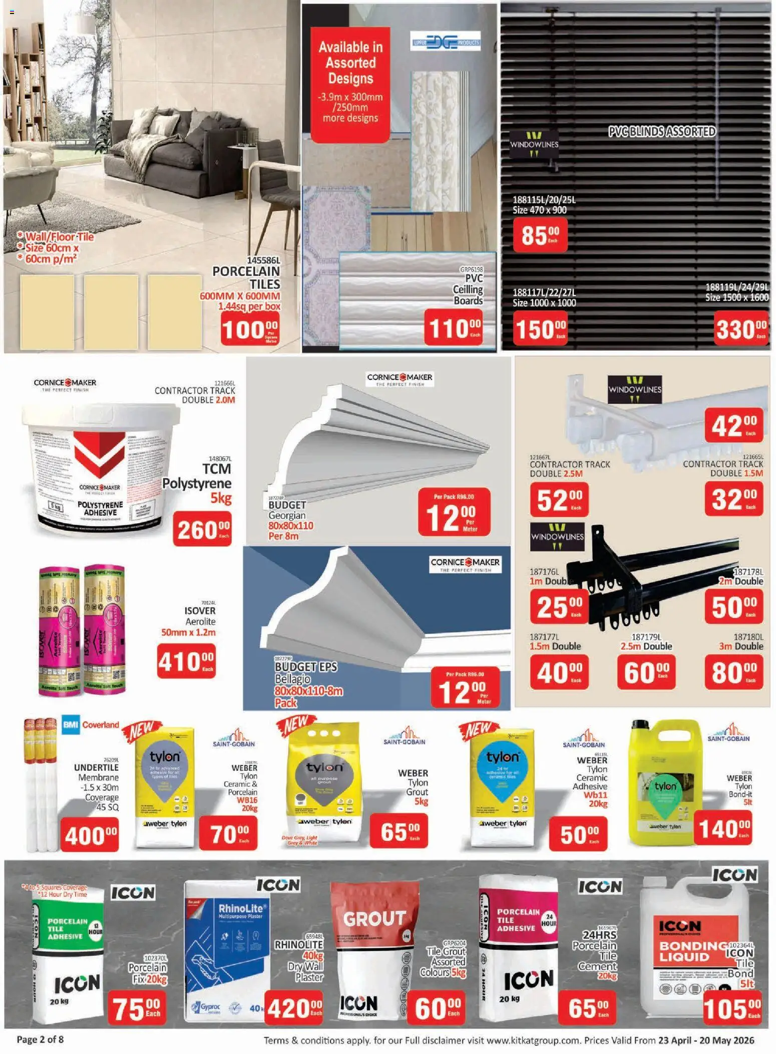 New KIT KAT Cash & Carry catalogue – valid from 23.04.2026 | Page: 2 | Products: Tile grout, Light, Plaster, Cement