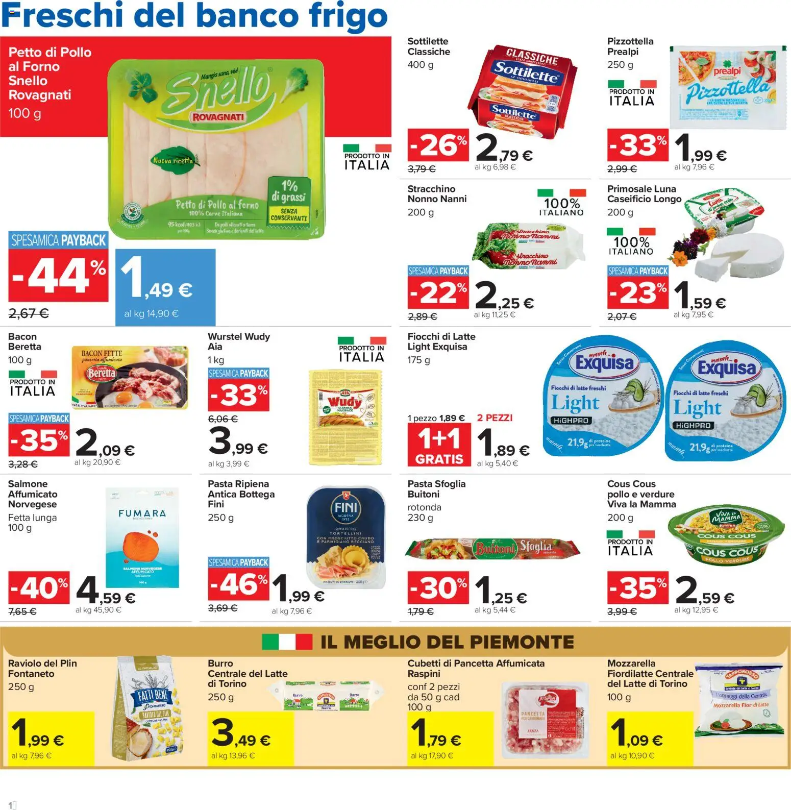 Volantino Carrefour del 16.06.2026 | Pagina: 16 | Prodotti: Prosciutto Crudo, Salmone, Fiocchi, Mozzarella