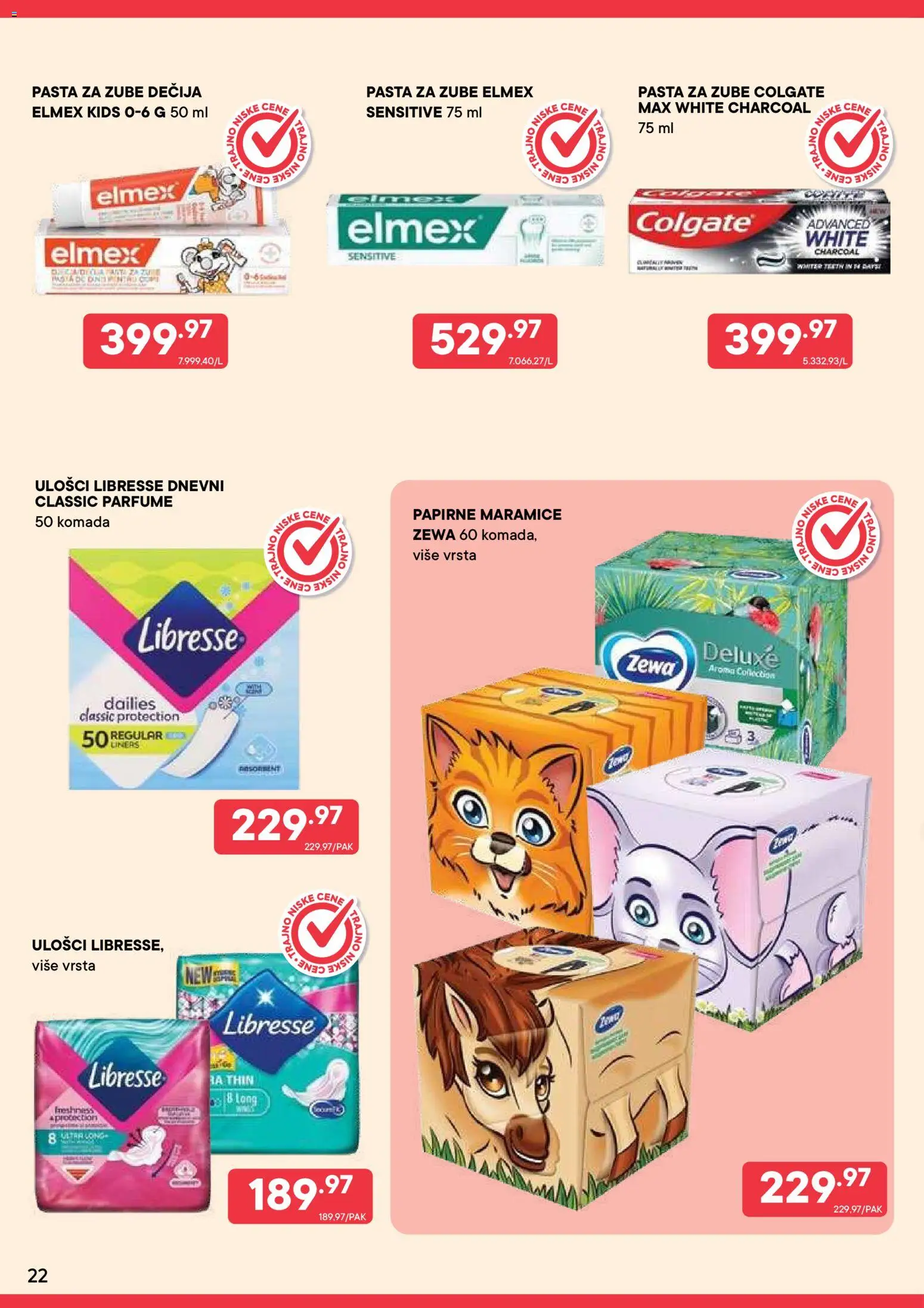 PerSu katalog - važi od 01.09.2026 | Strana: 22 | Proizvode: Colgate, Maramice, Papirne maramice, Pasta za zube