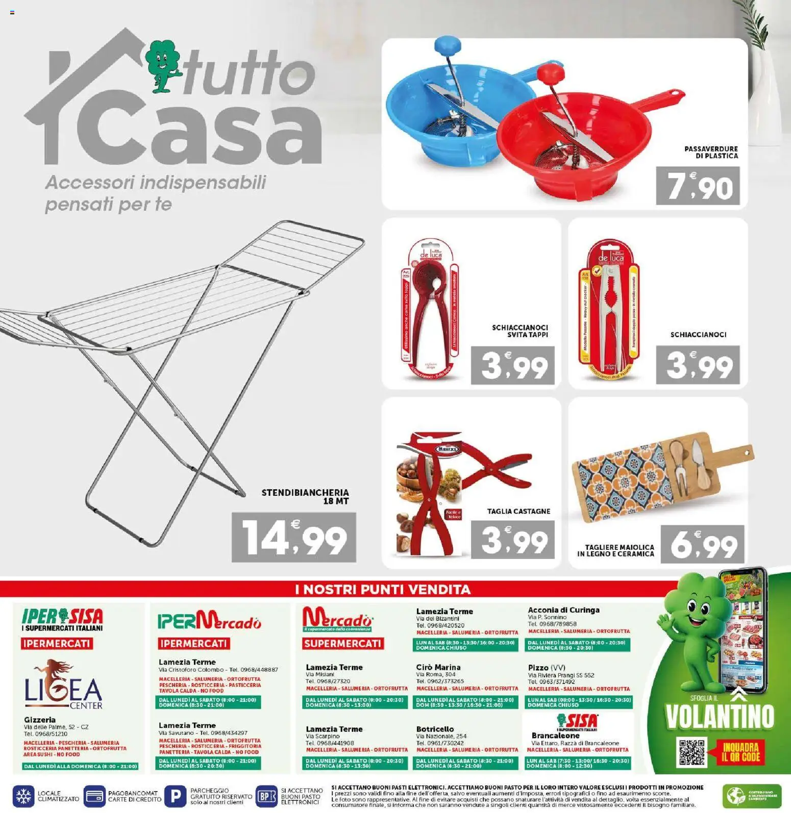 Volantino SISA del 15/10/2026 | Pagina: 20 | Prodotti: Tè, Stendibiancheria, Tagliere, Sushi