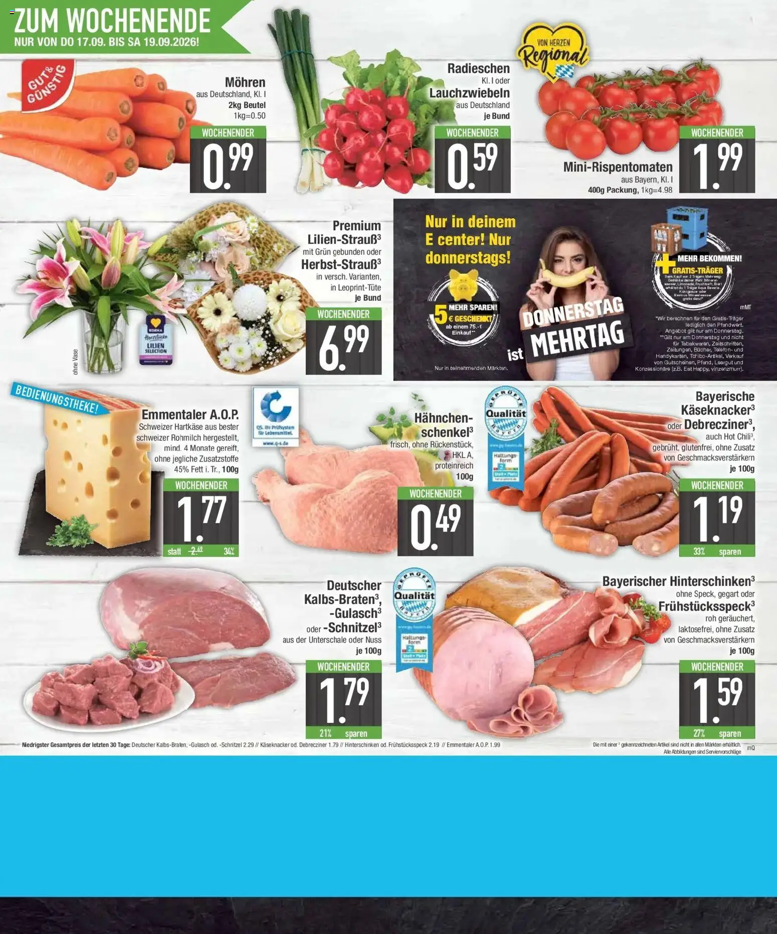 E center Prospekt Deggendorf (ab 14.09.2026) zum Blättern | Seite: 26 | Produkte: Bier, Schnitzel, Gulasch, Telefon
