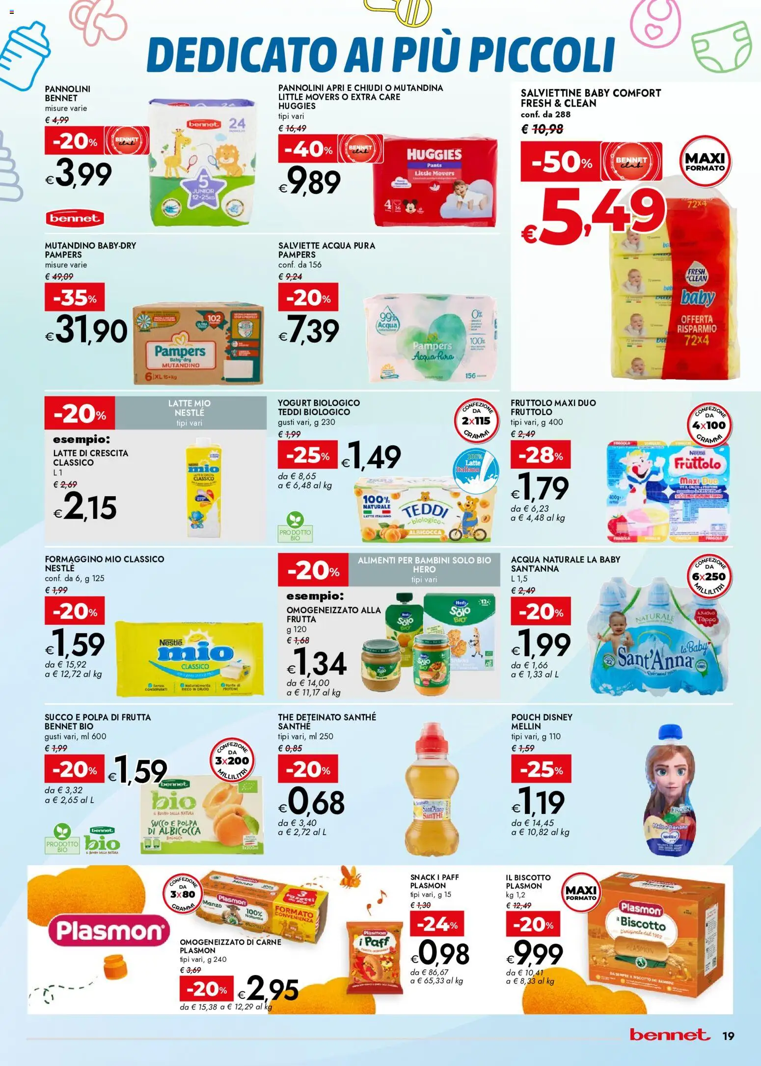 Volantino bennet del 07.05.2026 | Pagina: 19 | Prodotti: Yogurt, Acqua, Latte, Acqua naturale