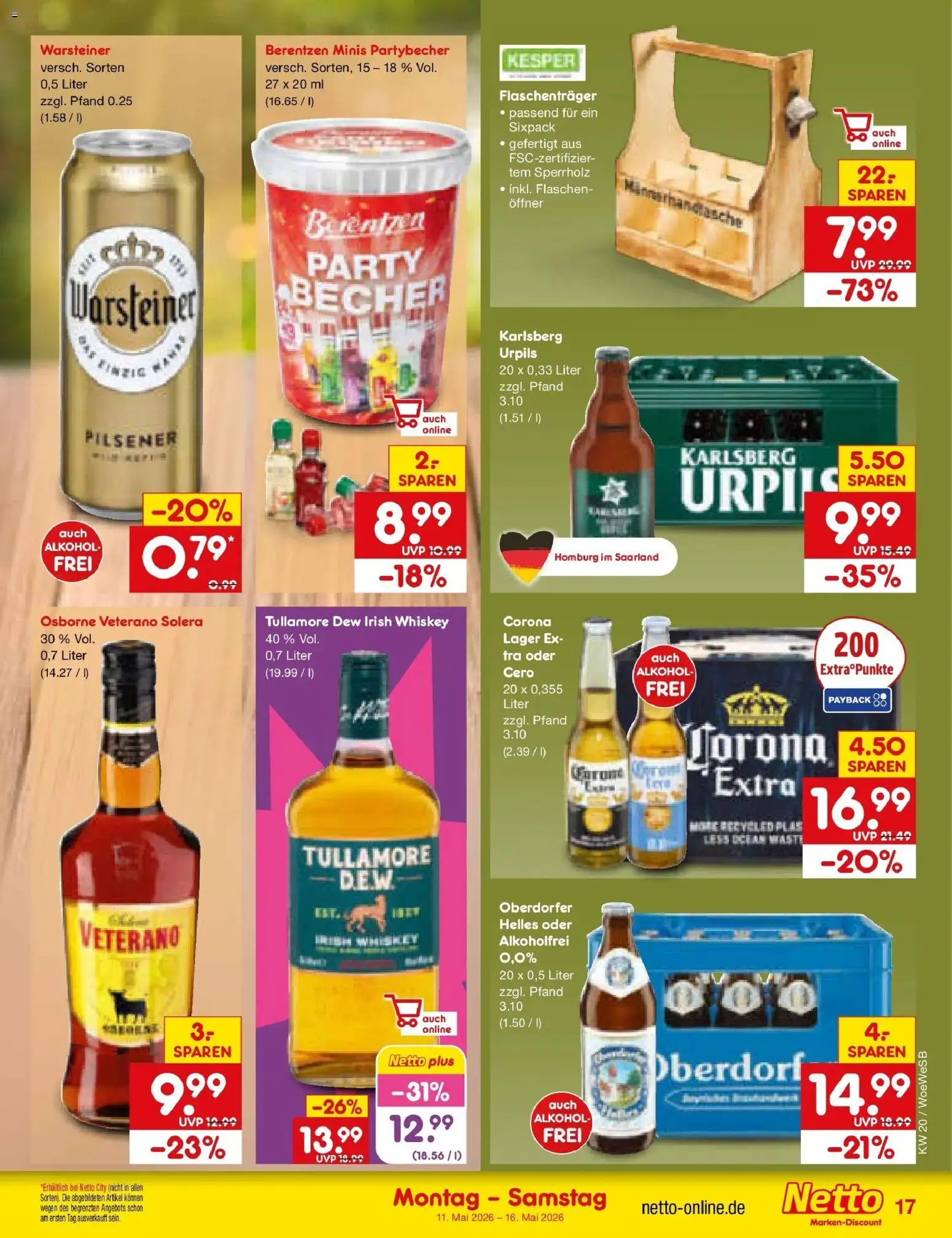Netto Marken-Discount Prospekt Katzweiler	 – gültig ab 10.05.2026 | Seite: 22 | Produkte: Osborne, Warsteiner, Whiskey, Berentzen