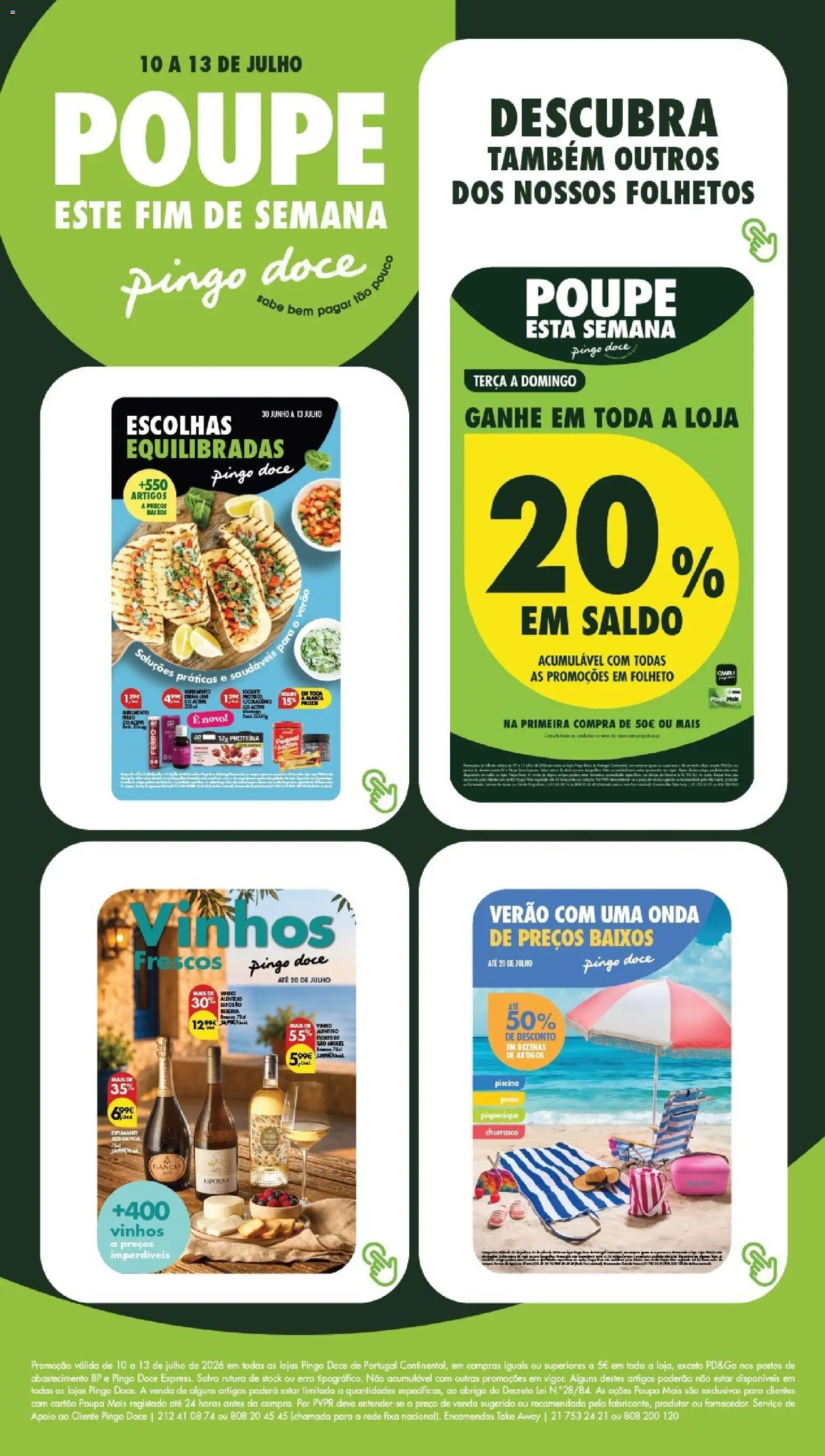 Pingo Doce Poupe este Fim de Semana │ válido de 10/07/2026 | Página: 18 | Produtos: Piscina, Flores, Iogurte, Proteina