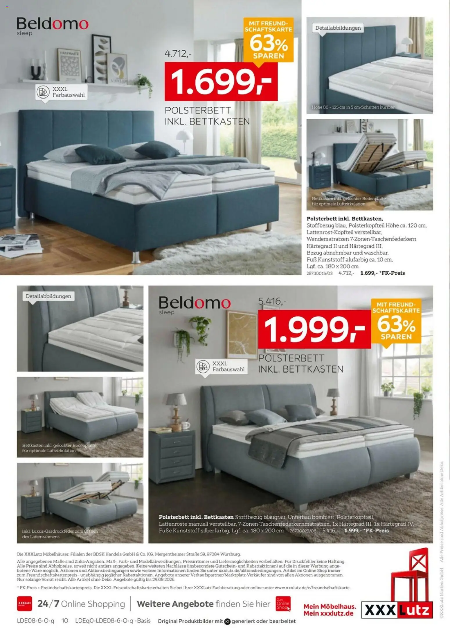 XXXLutz Beldomo Spezial – gültig ab 15.08.2026 | Seite: 10 | Produkte: Polsterbett
