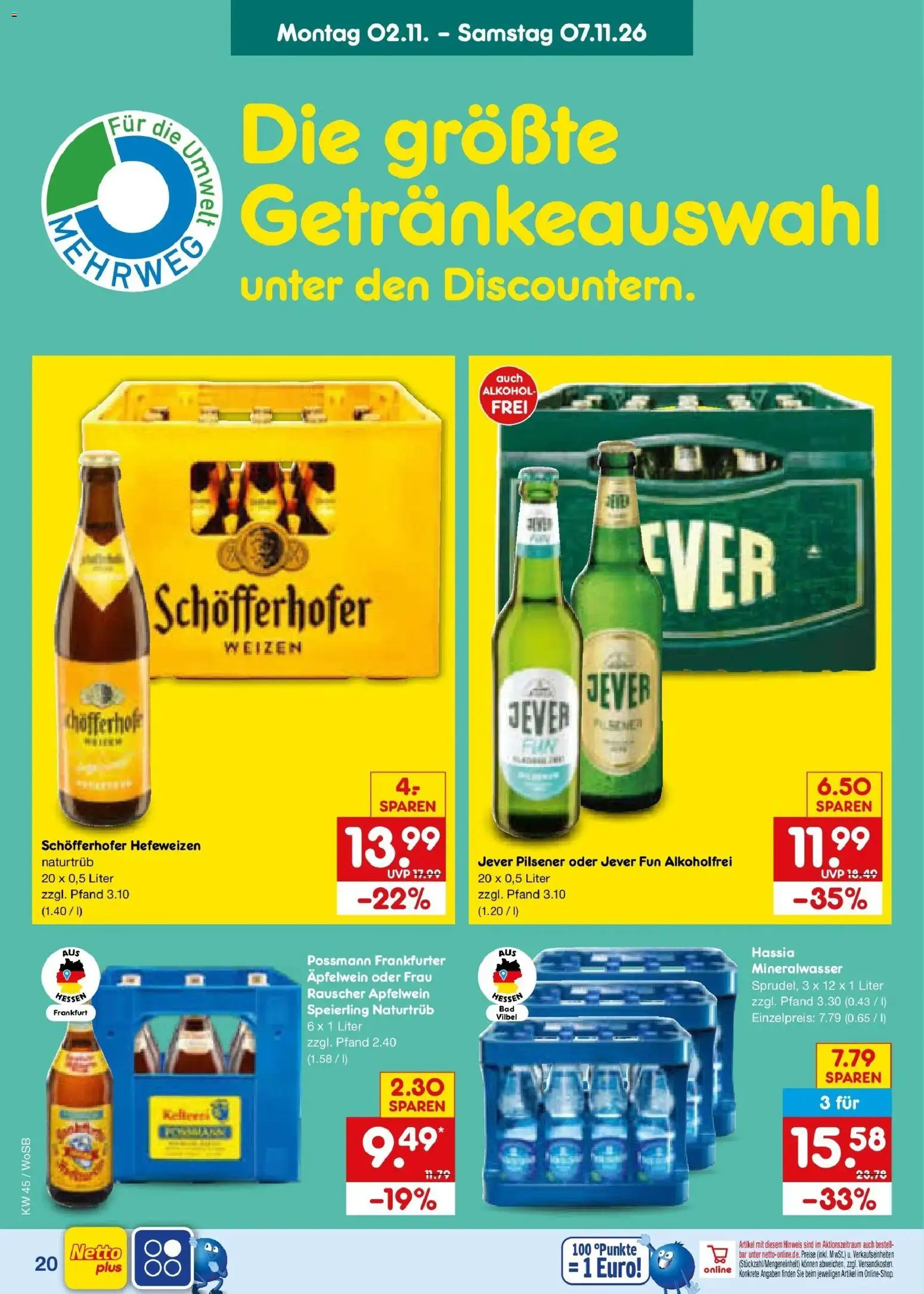 Netto Marken-Discount Prospekt Ludwigshafen-Edigheim – gültig ab 02.11.2026 | Seite: 30 | Produkte: Mineralwasser, Alkohol, Jever