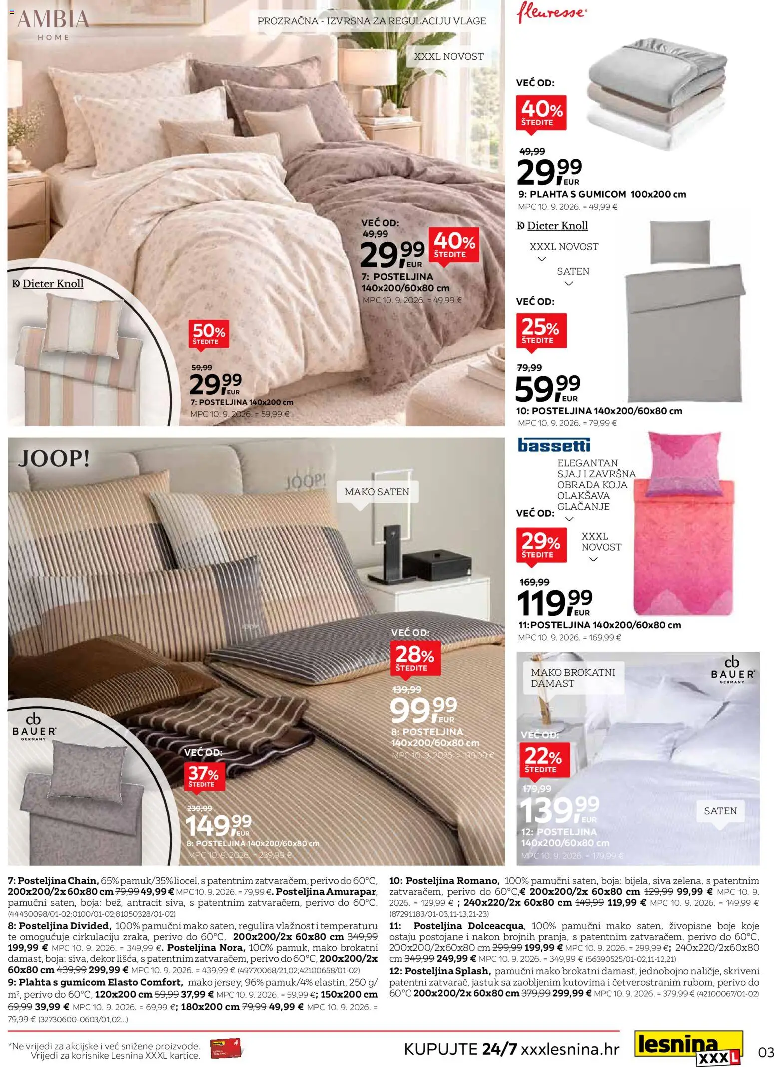 Lesnina katalog | vrijedi od 29.09.2026 | Stranica: 3 | Proizvodi: Jastuk, Plahta, Posteljina