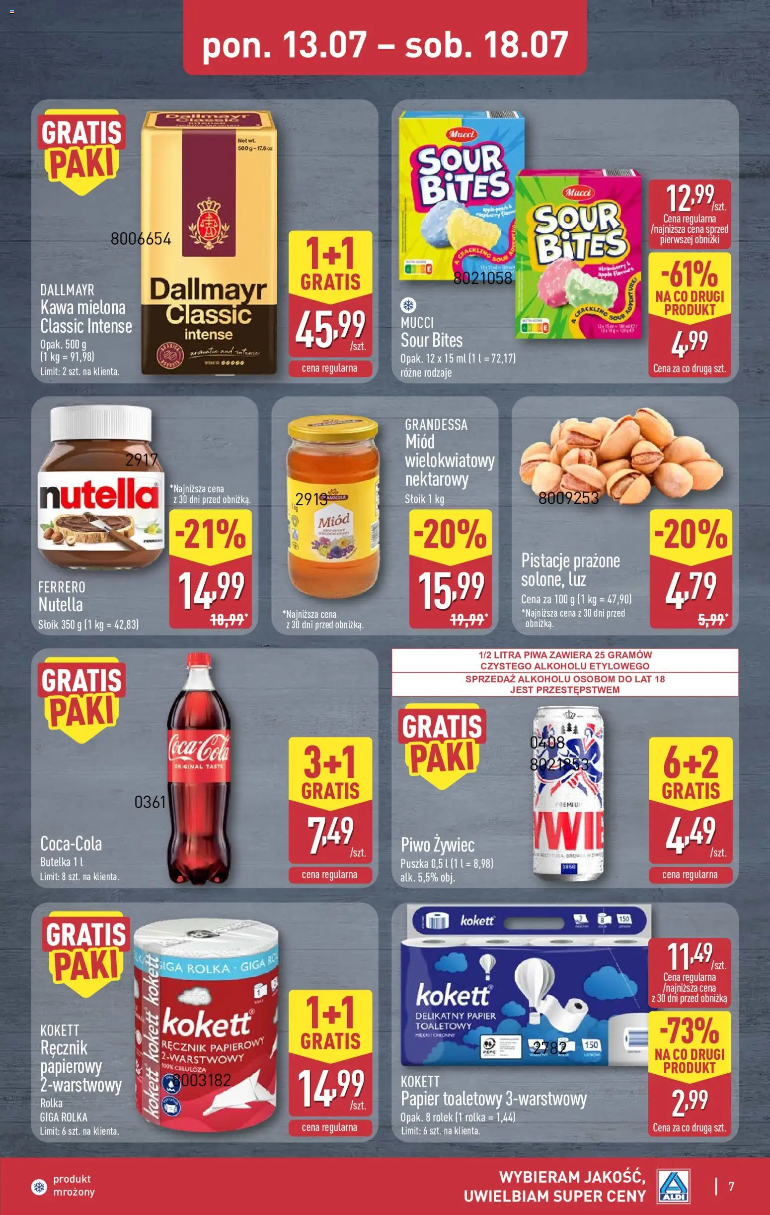 Aldi Polsko leták - Oferta weekendowa od 16.07.2026 | Strana: 7 | Produkty: Nutella