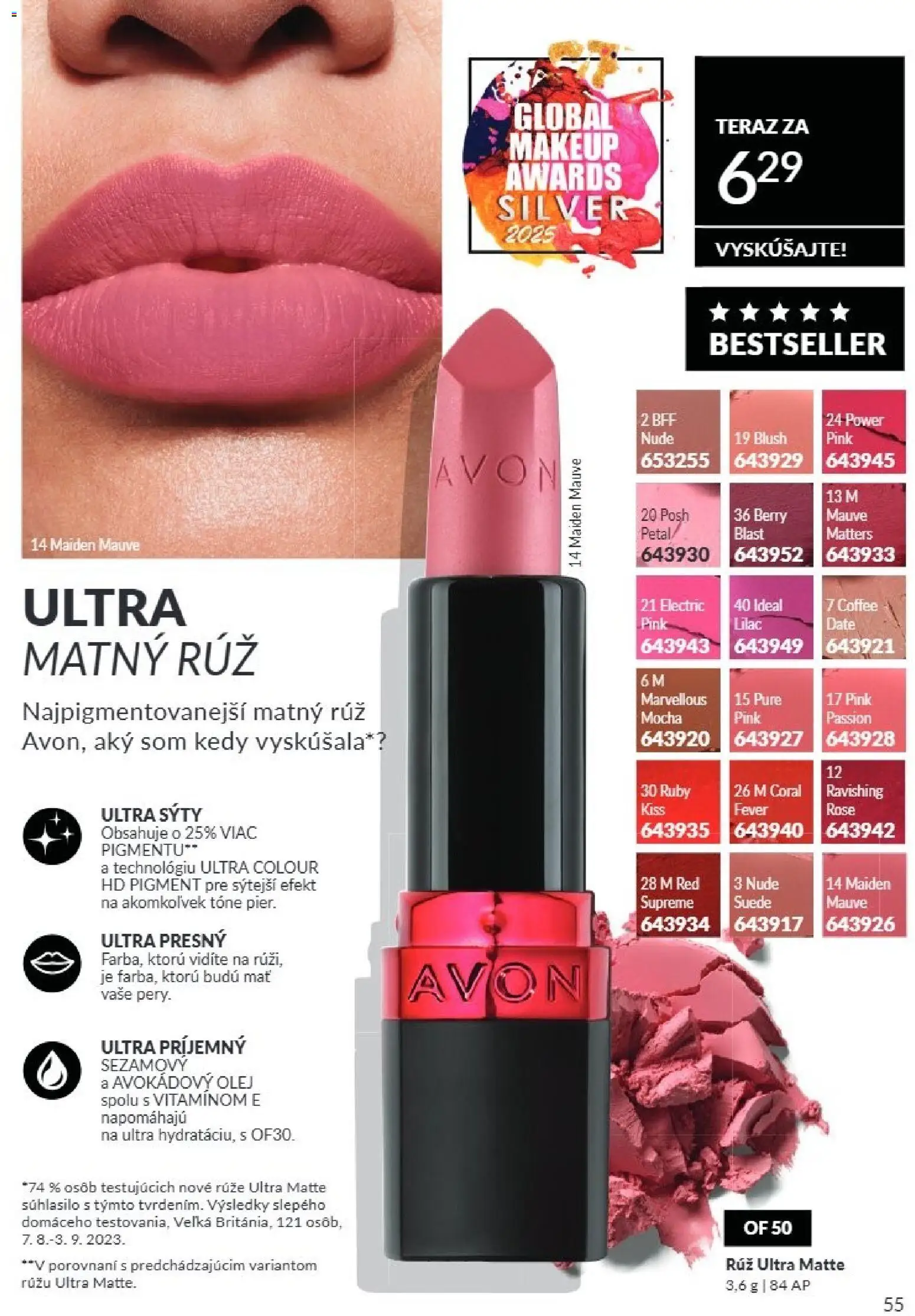 Nové Avon akcie – leták je platný od 01.08.2026 | Strana: 55 | Produkty: Olej, Avokádový olej, Ruže, Mocha